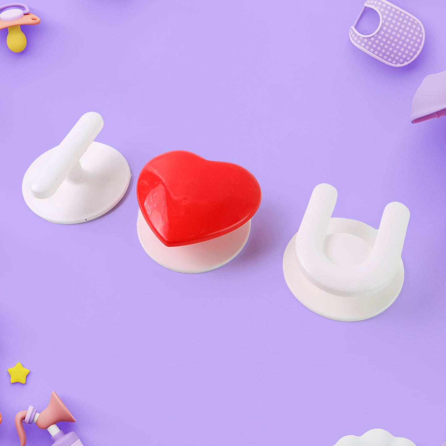 Adhesive Wall Hook Set For KItchen, Bathroom & Home (3pc)