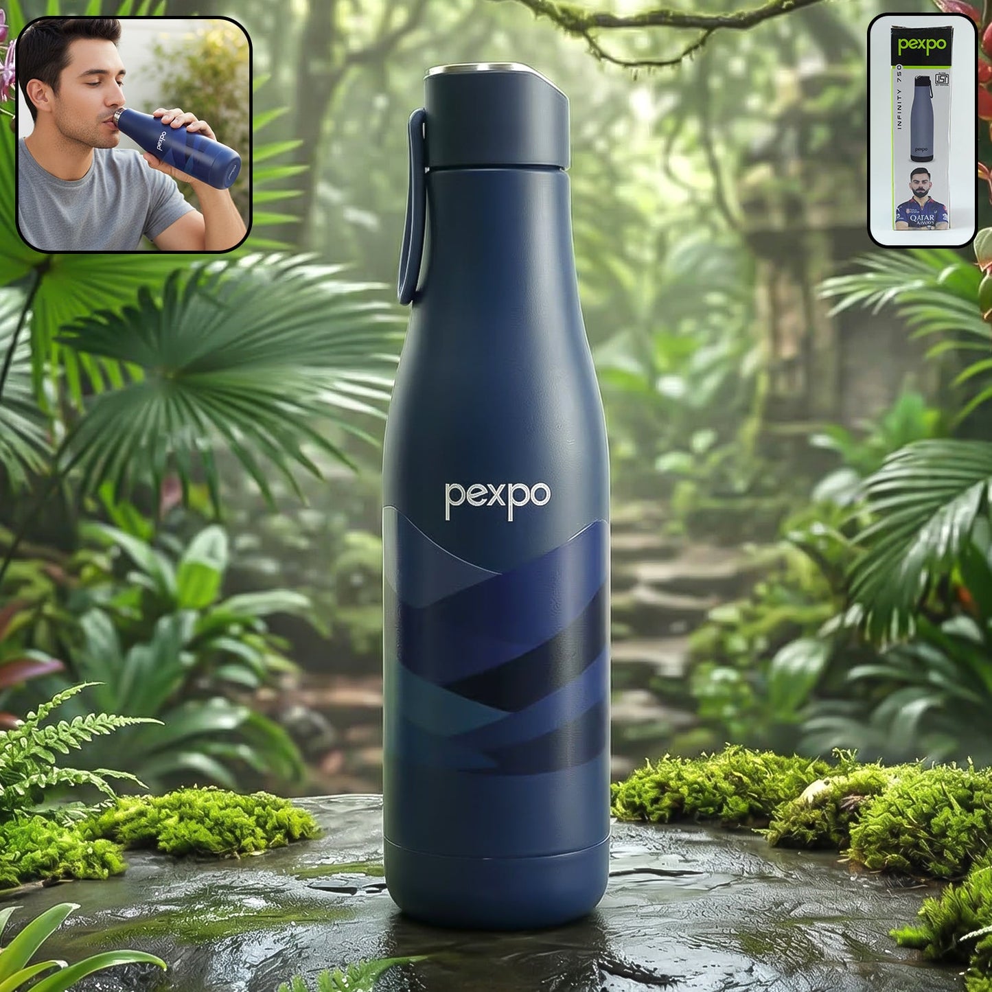 Pexpo Infinity Art Vacuum Insulated Stainless Steel Water Bottle 750 ML