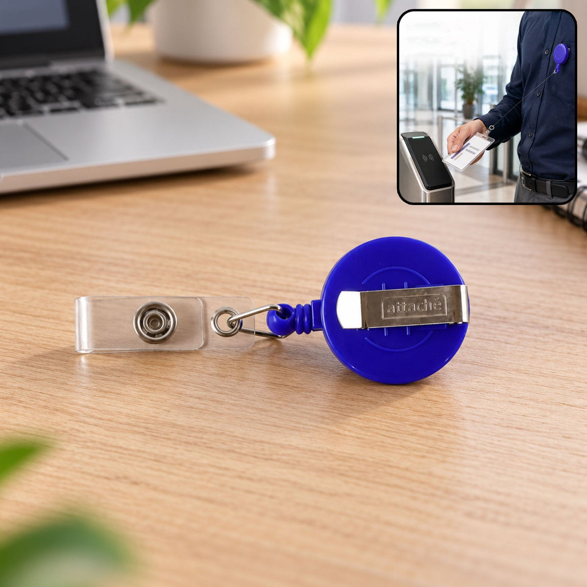 Retractable ID badge reel metal belt clip