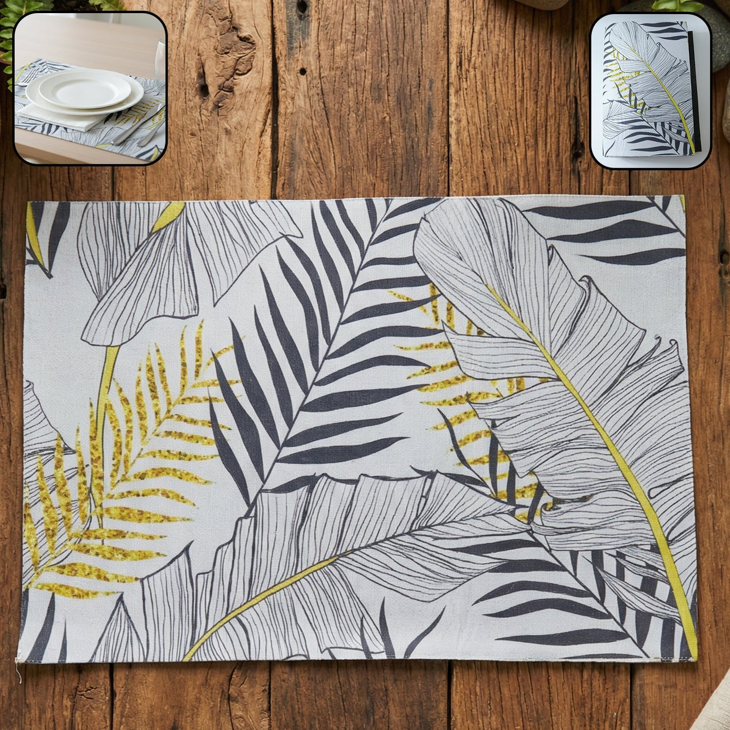 2 in 1 Reversible Dining Table Placemat (2 Pc / Small & Big)