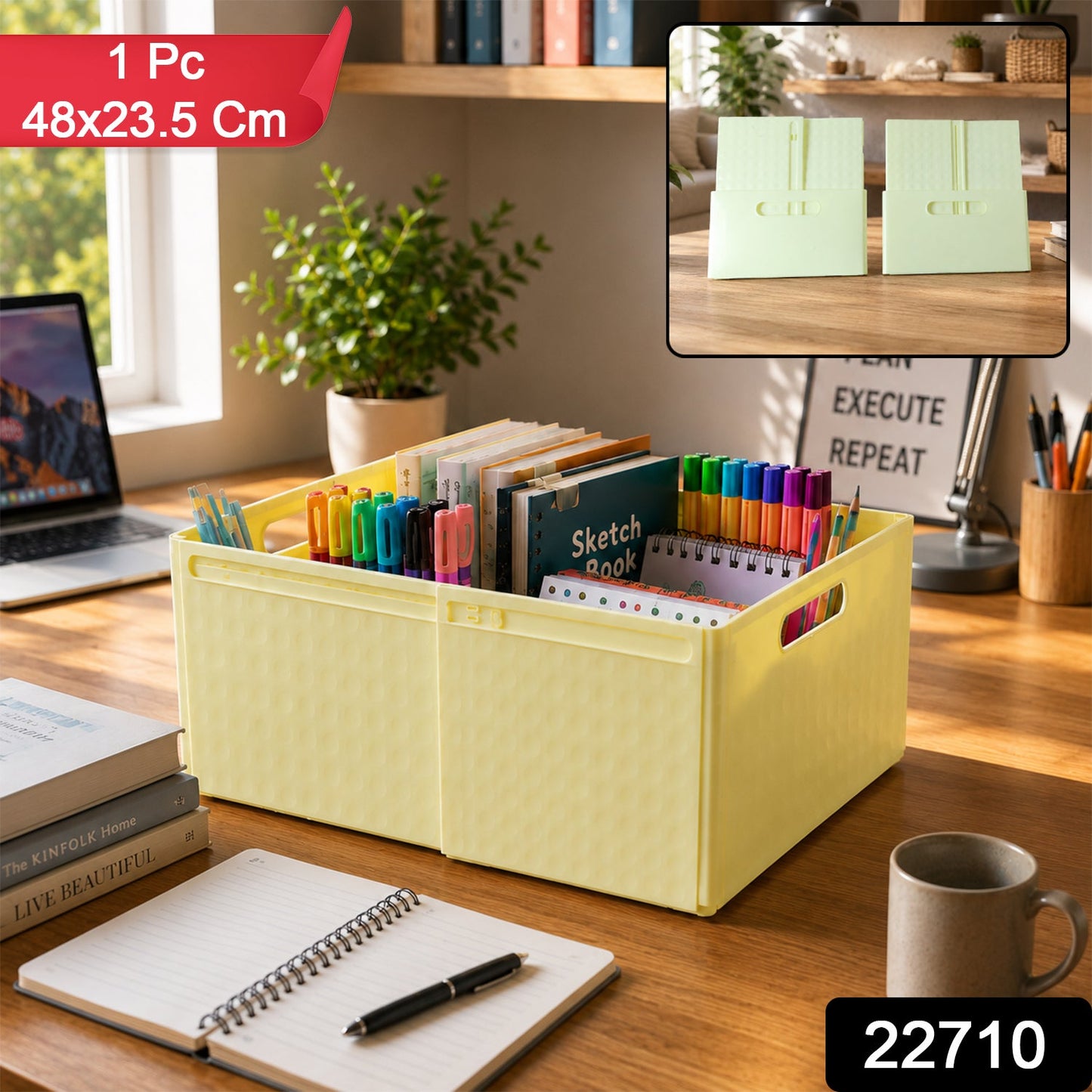 Collapsible storage crate 48x23.5 cm, 1 piece