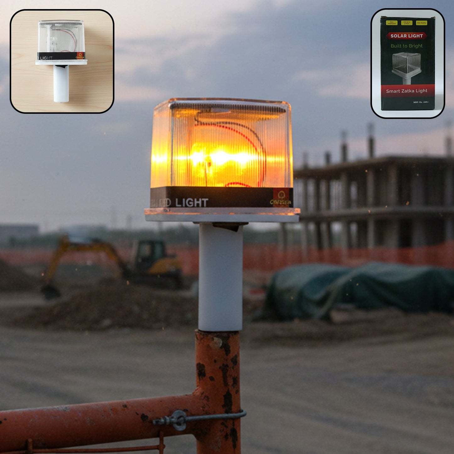 1200mAh Solar Powered LED Warning Beacon Light (1 Pc)