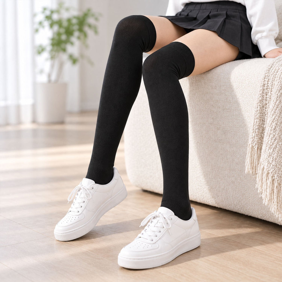 Long soft stretchable over knee socks casual