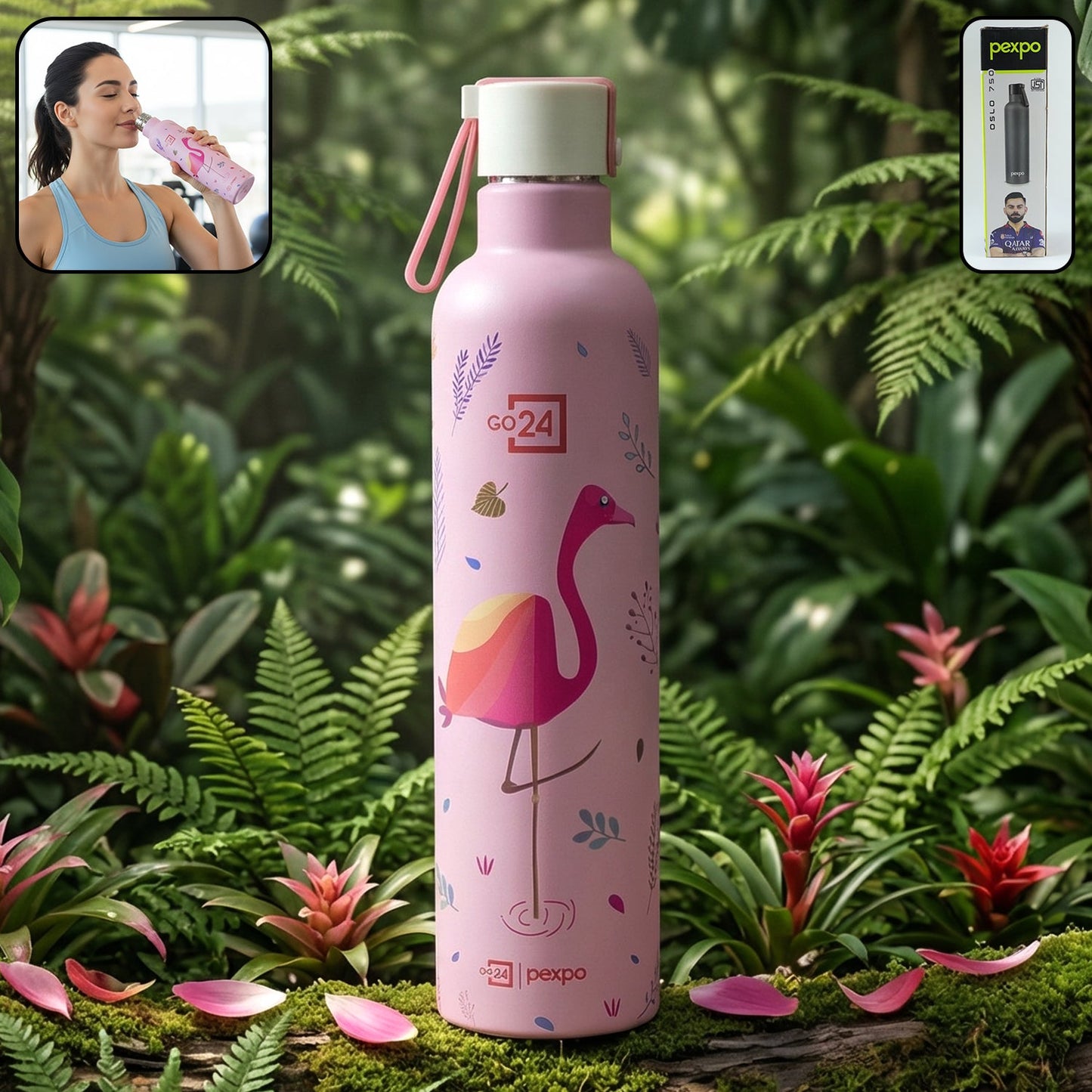 Pexpo Oslo Art Printed Insulated Stainless Steel Water Bottle - 750 ML