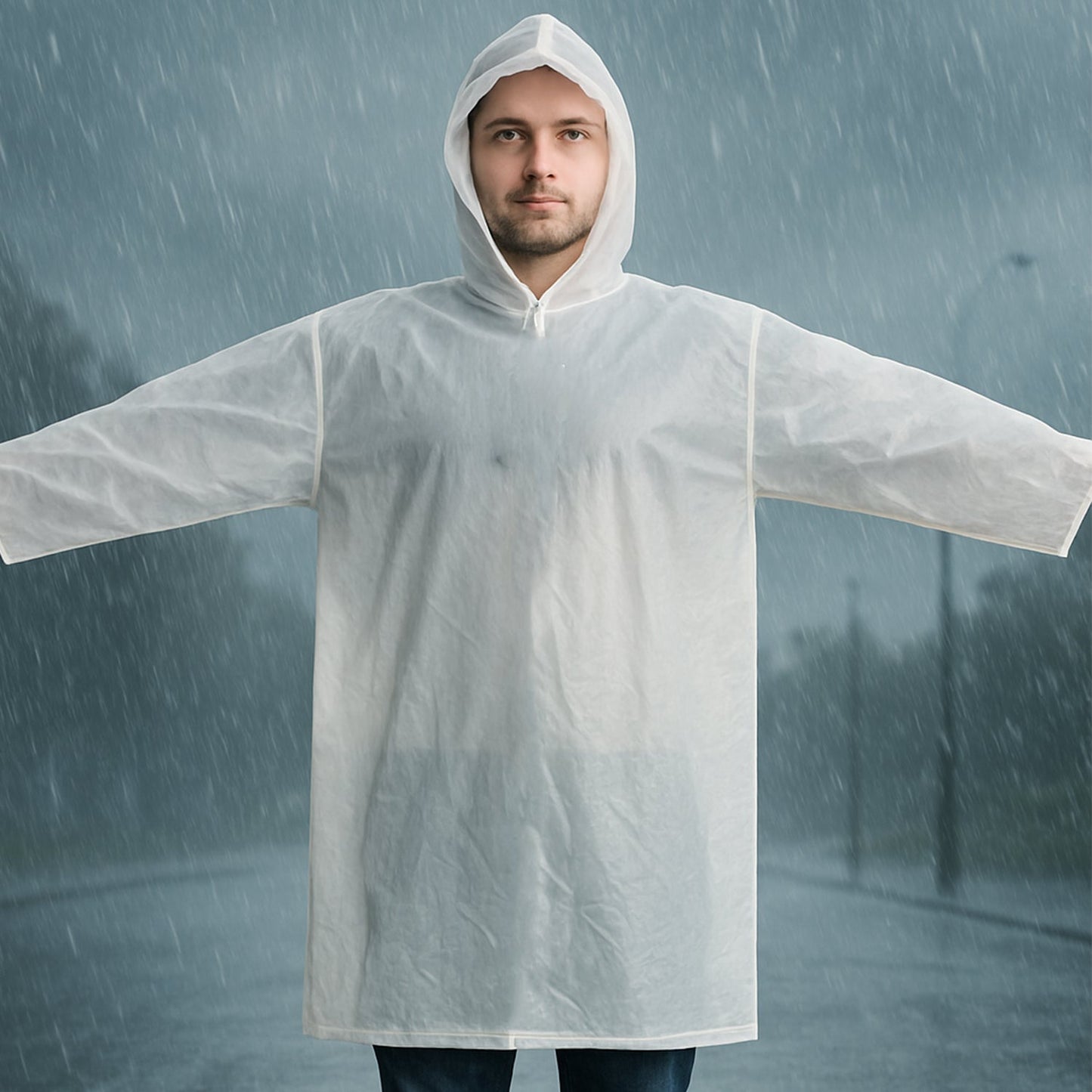 Raincoat Protect Body Arms Legs, Waterproof Reusable Rain Suit for Outdoor Accessory (1pc)