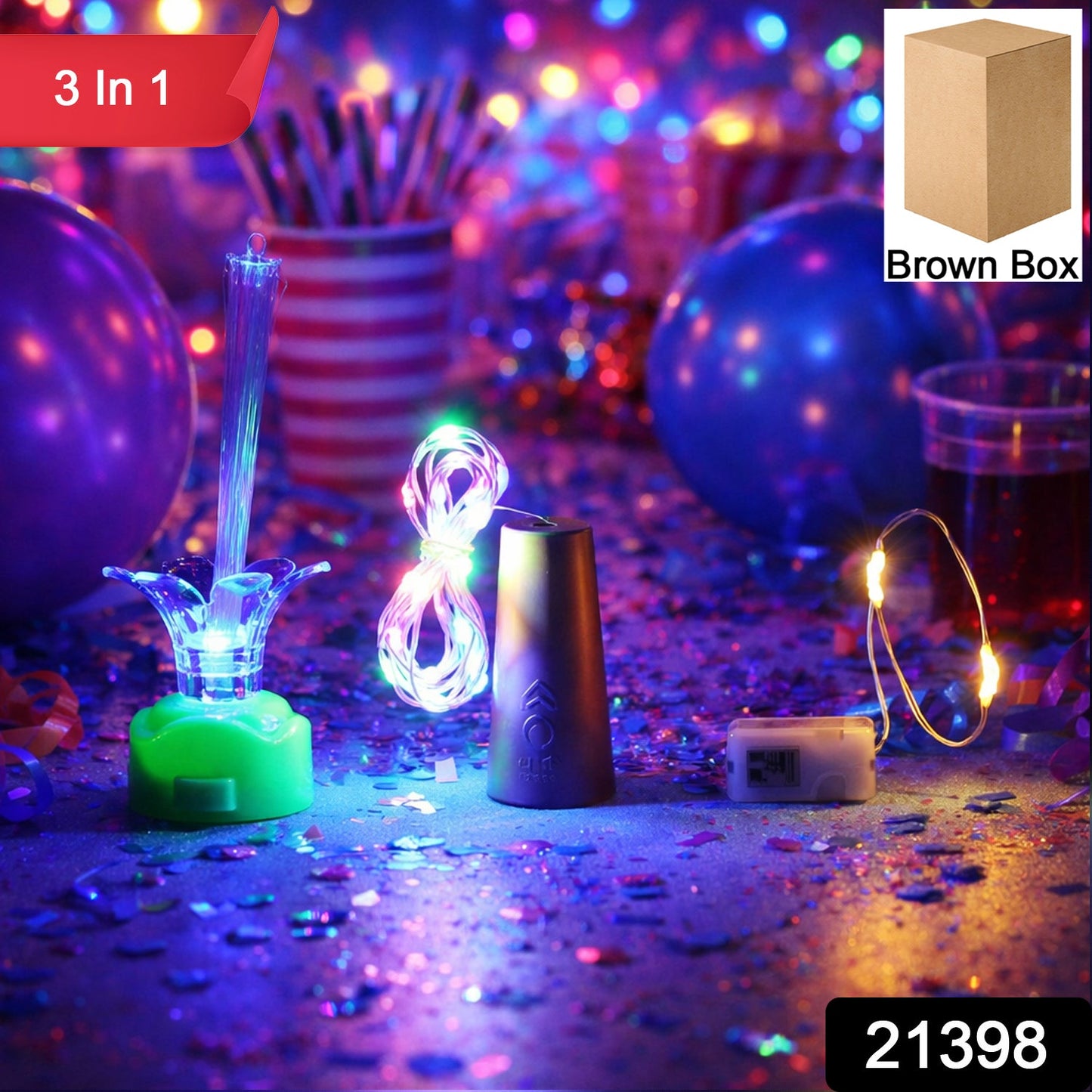 3 in 1 Decorative LED Party Light Combo Set