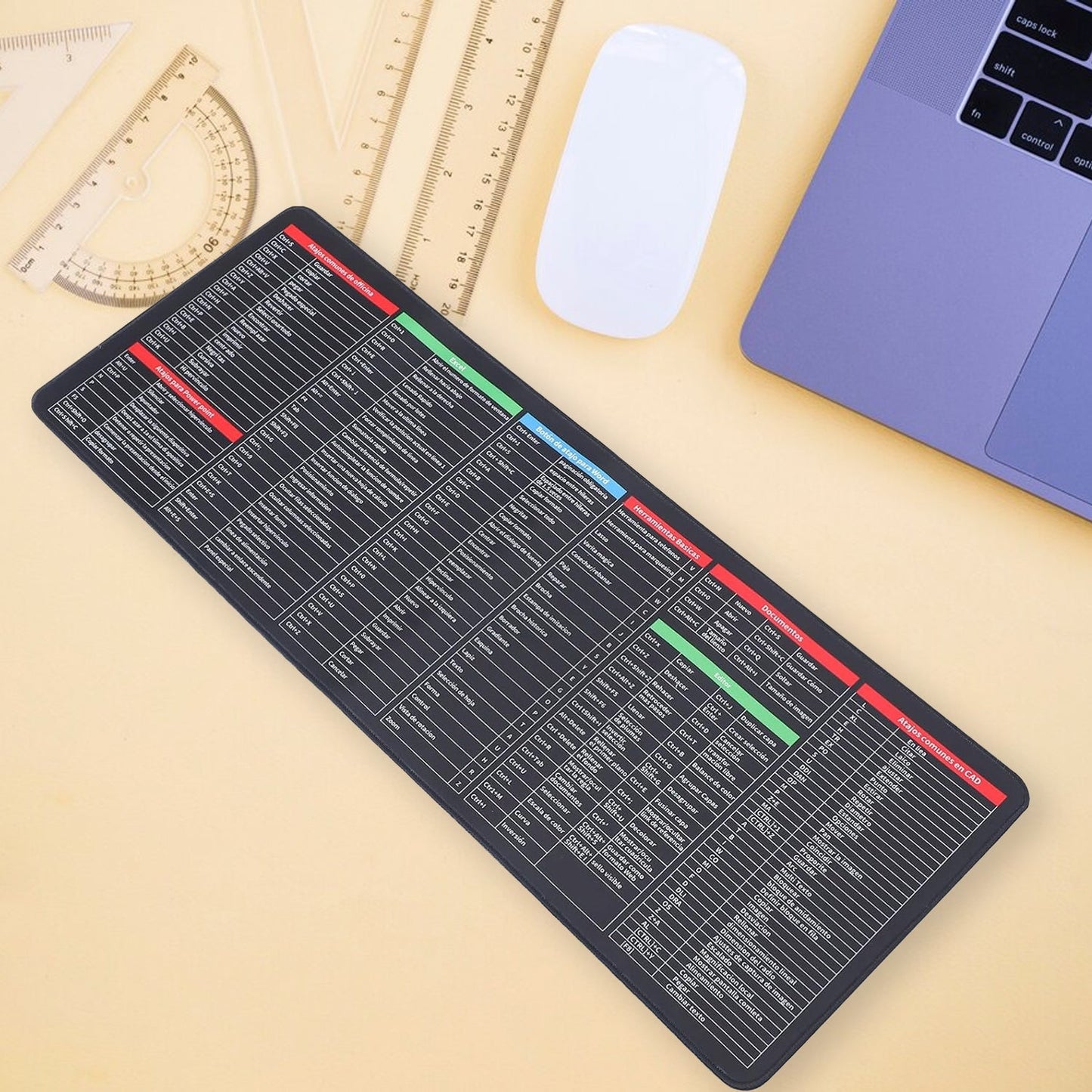 Mat of Shortcut Keyboard Mouse Pad Mat Mouse Pads for Desk Quick Key Super Large Anti-slip Keyboard Pad Desk Accessories Desktop Mouse Pad Office Oversized Big Mouse Pad Rubber (80—30 Cm)