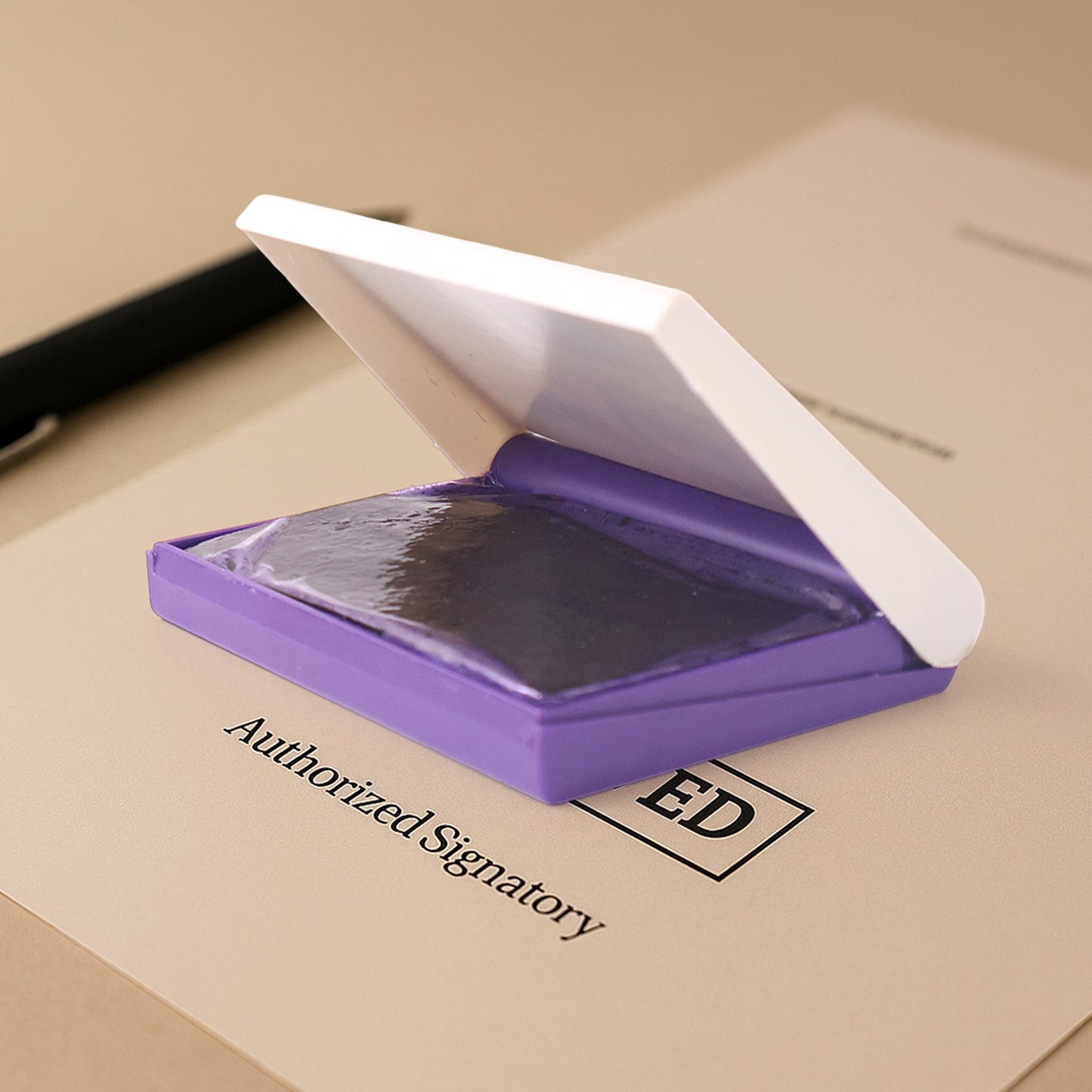 Yasu Plastic Stamp Pad Violet Ink, Quick-Dry Refillable Pad (1 Pc)