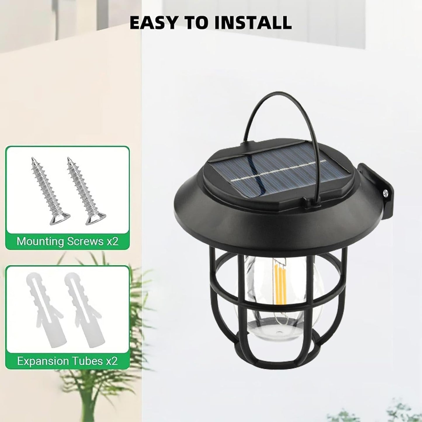 Twilight solar lantern wall light providing energy efficient illumination