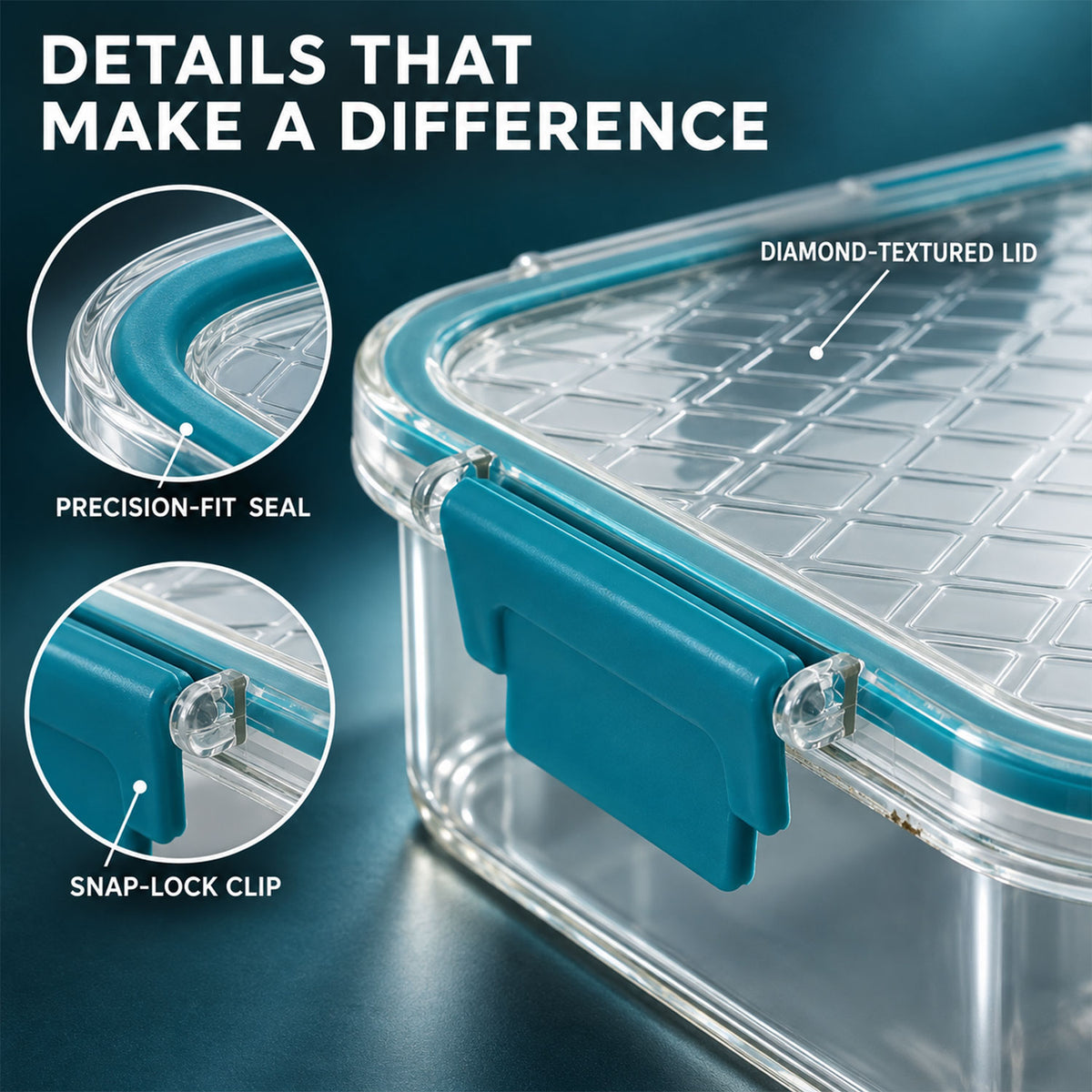 Multipurpose Plastic Containers / Lunch Boxes (3 Pcs Set / 1500, 750, 350 ML Approx)