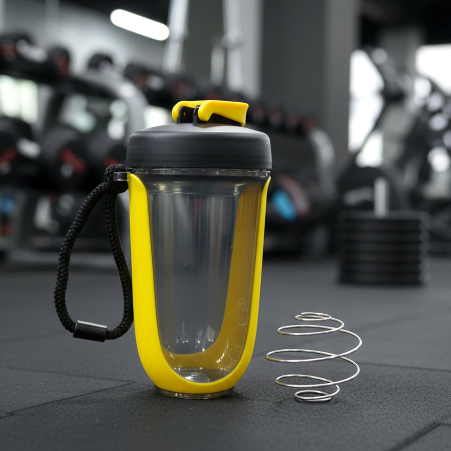 fitness shaker bottle with mixing ball design
