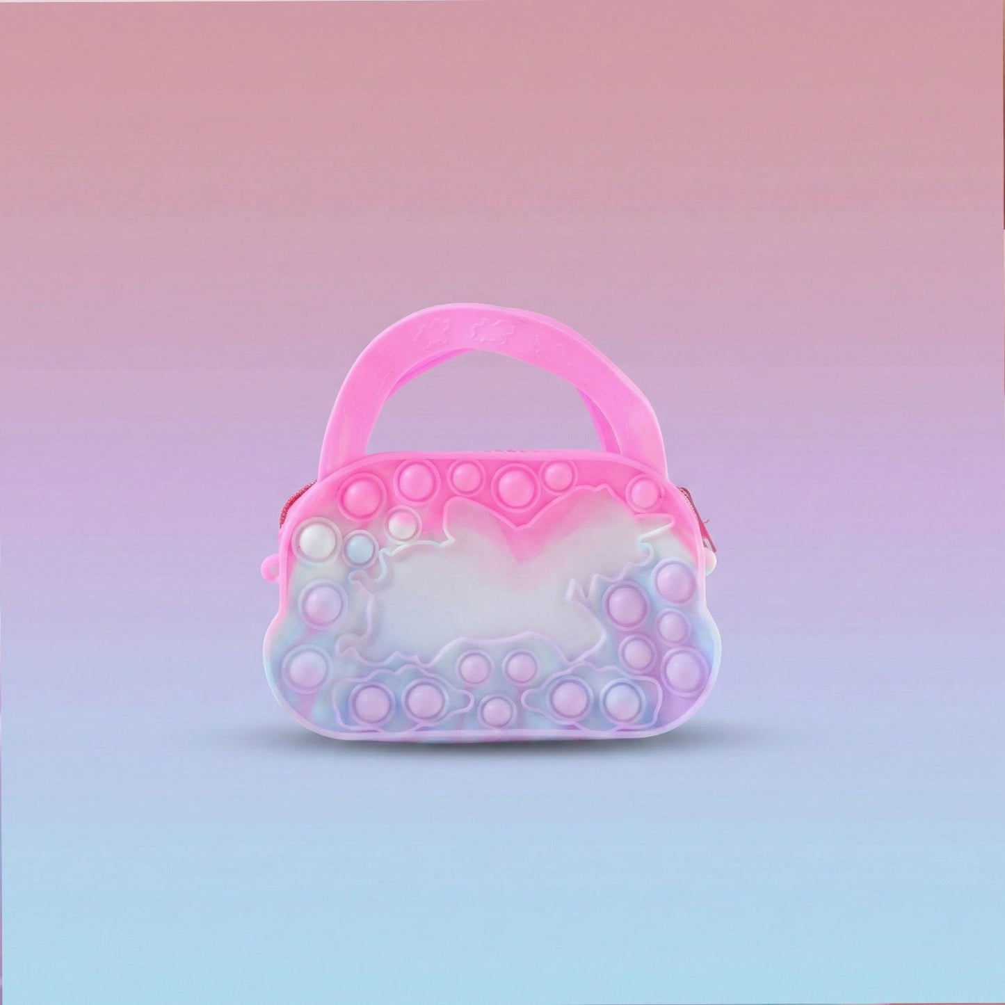 Silicone Pop It Coin Purse with Zipper and Handle (1 Pc)