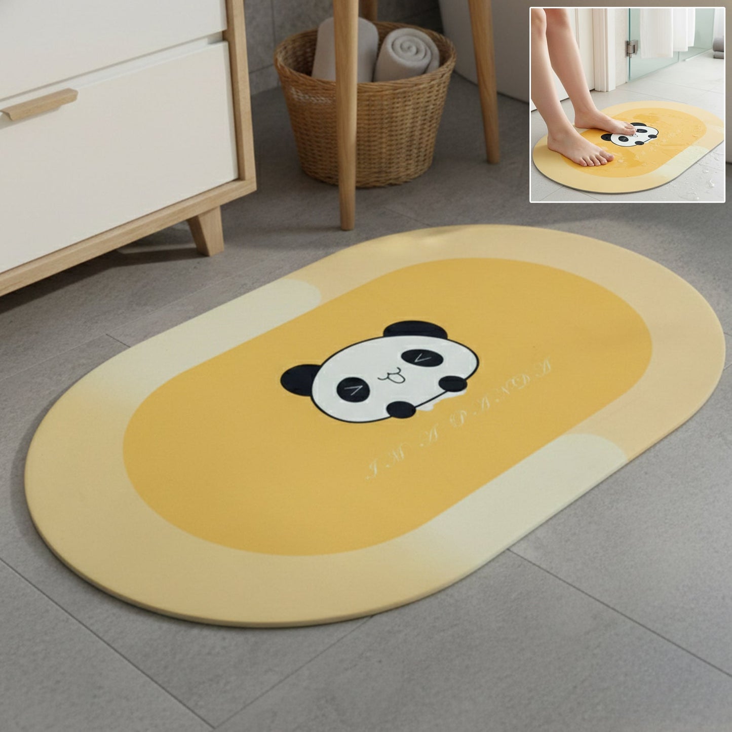 Cute Panda Home Decor Mat