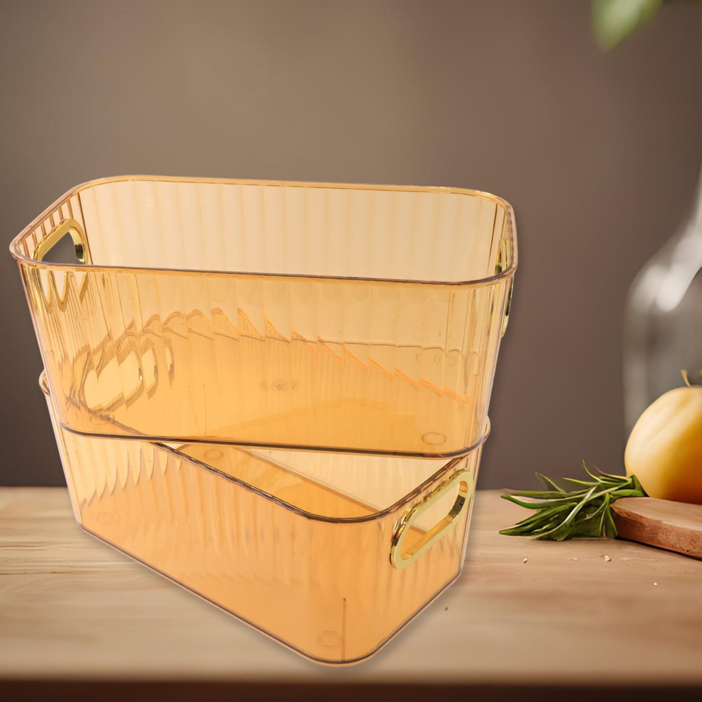 Luxury Transparent Ribbed Basket