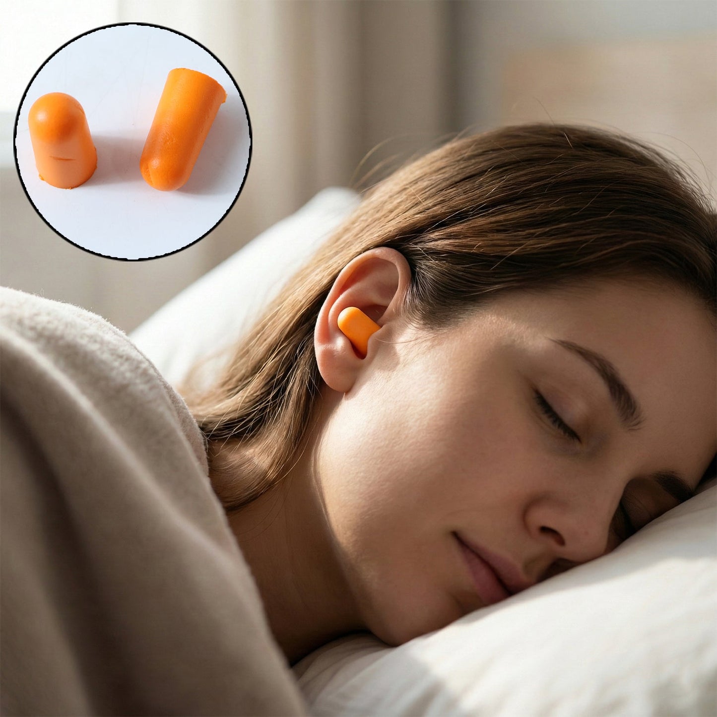 Soft Foam Noise Reduction Ear Plugs with Storage Case (4 Pair / 8 Pcs)