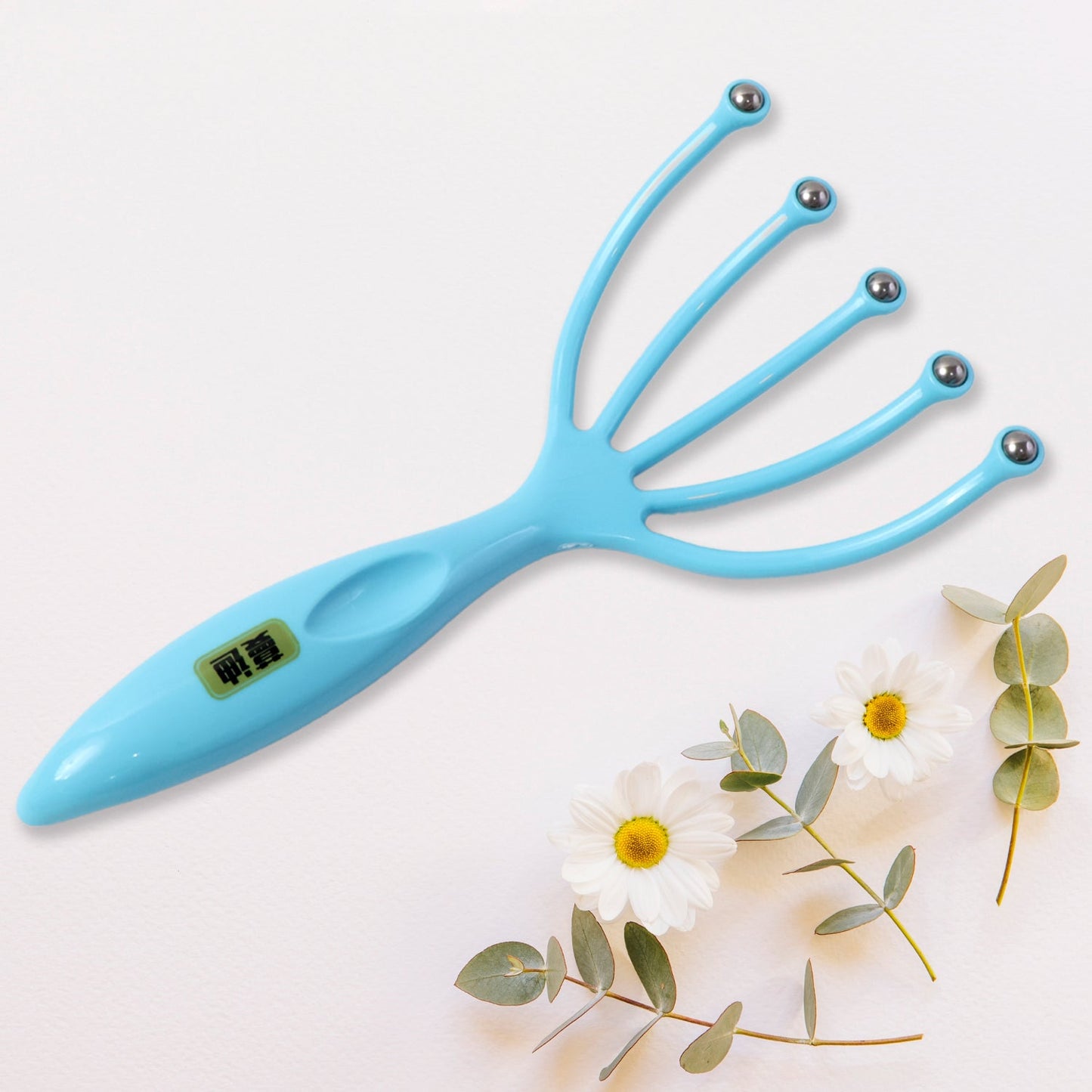 Handheld Five-Finger Head Massager with Rolling Ball Tips (1 Pc)