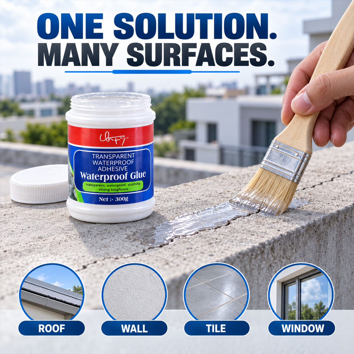 Transparent Waterproof Glue 300g Without Brush (1 pc)