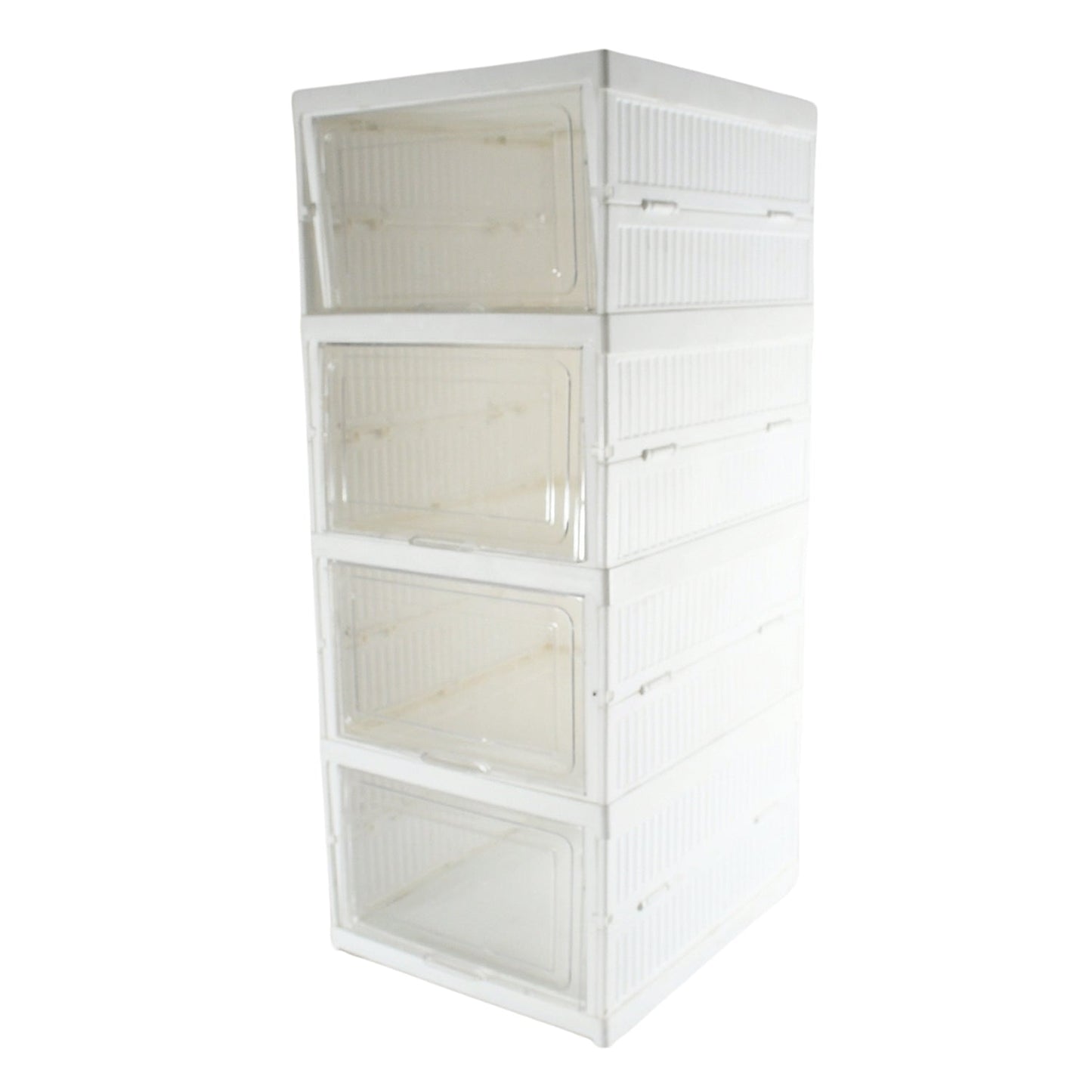 Stackable Multifunctional Storage, for Clothes Foldable Drawer Shelf Basket Utility Cart Rack Storage Organizer Cart for Kitchen, Pantry Closet, Bedroom, Bathroom, Laundry (4 Layer / 1 Pc)