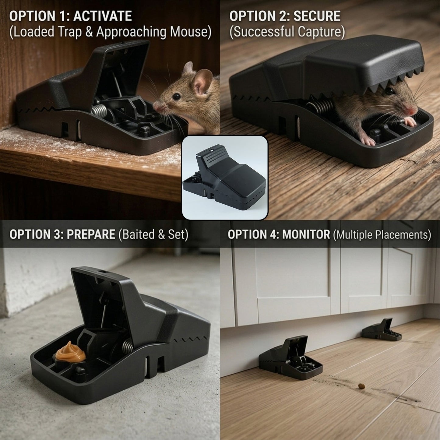 mouse trapping tool for home kitchen storage areas