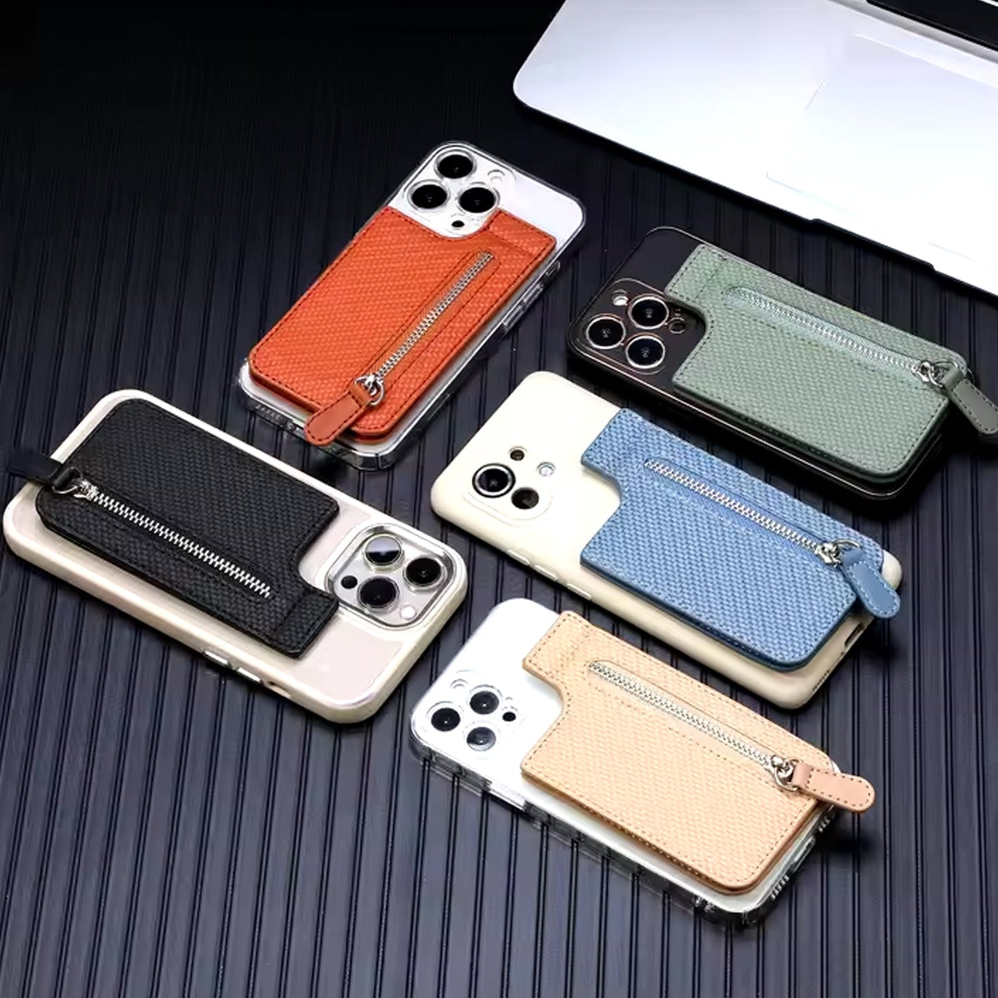 Adhesive Card Phone Holder with Zipper – Versatile Wallet Case (1 Pc / Mix Color)