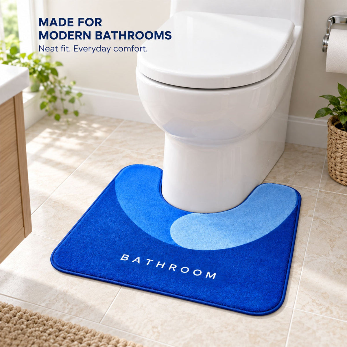 Absorbent commode rug bathroom
