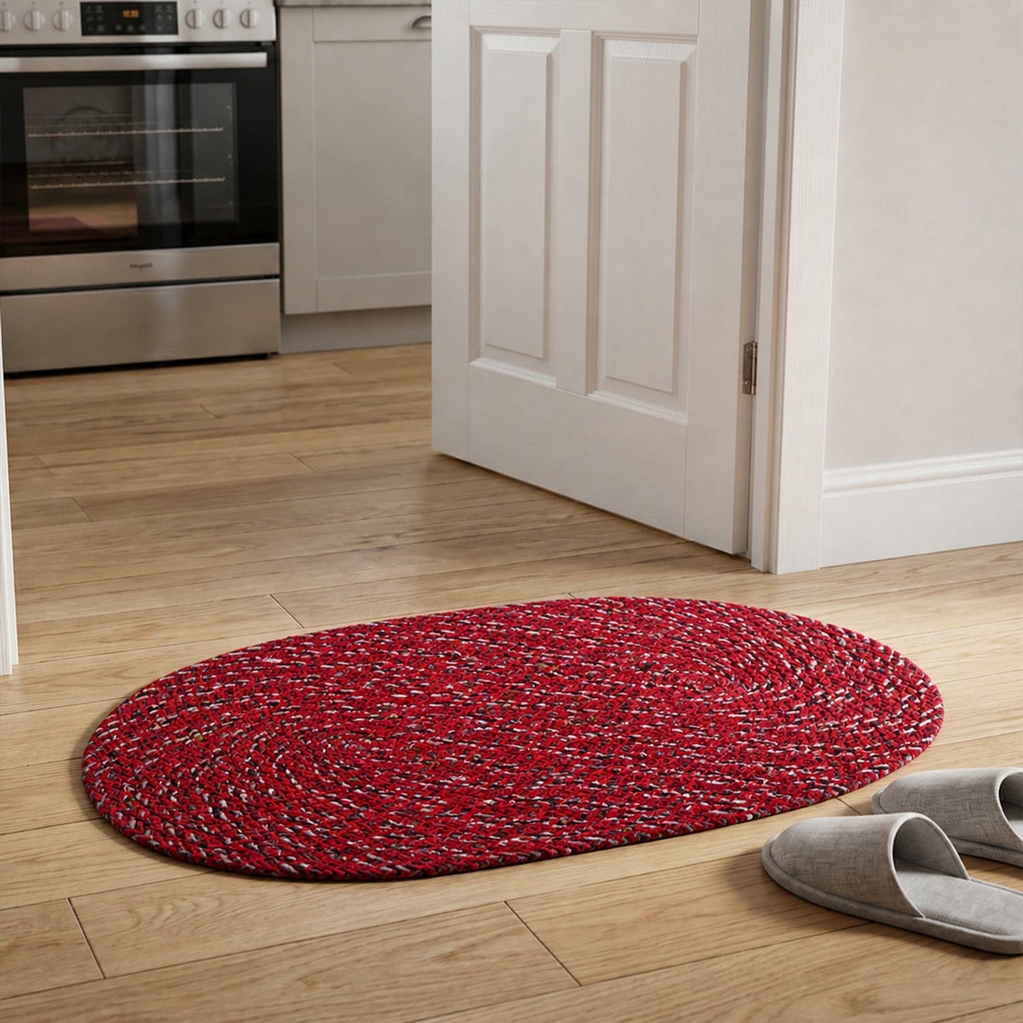 Stylish Oval Floor Mat – (1 Pc, 50x30 Cm)