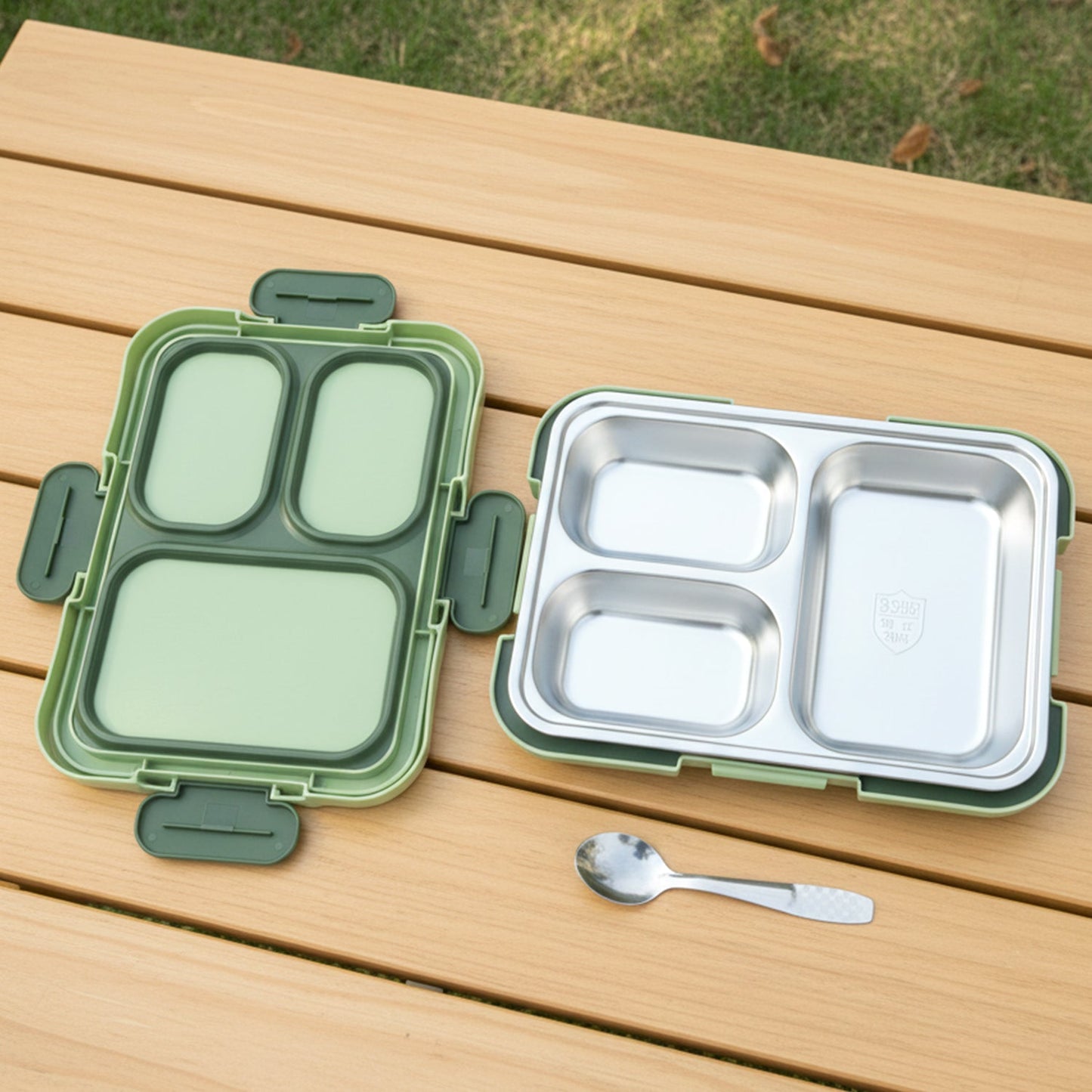 Fresca Stainless Steel 3 Compartment Lunch Box (1 Pc)