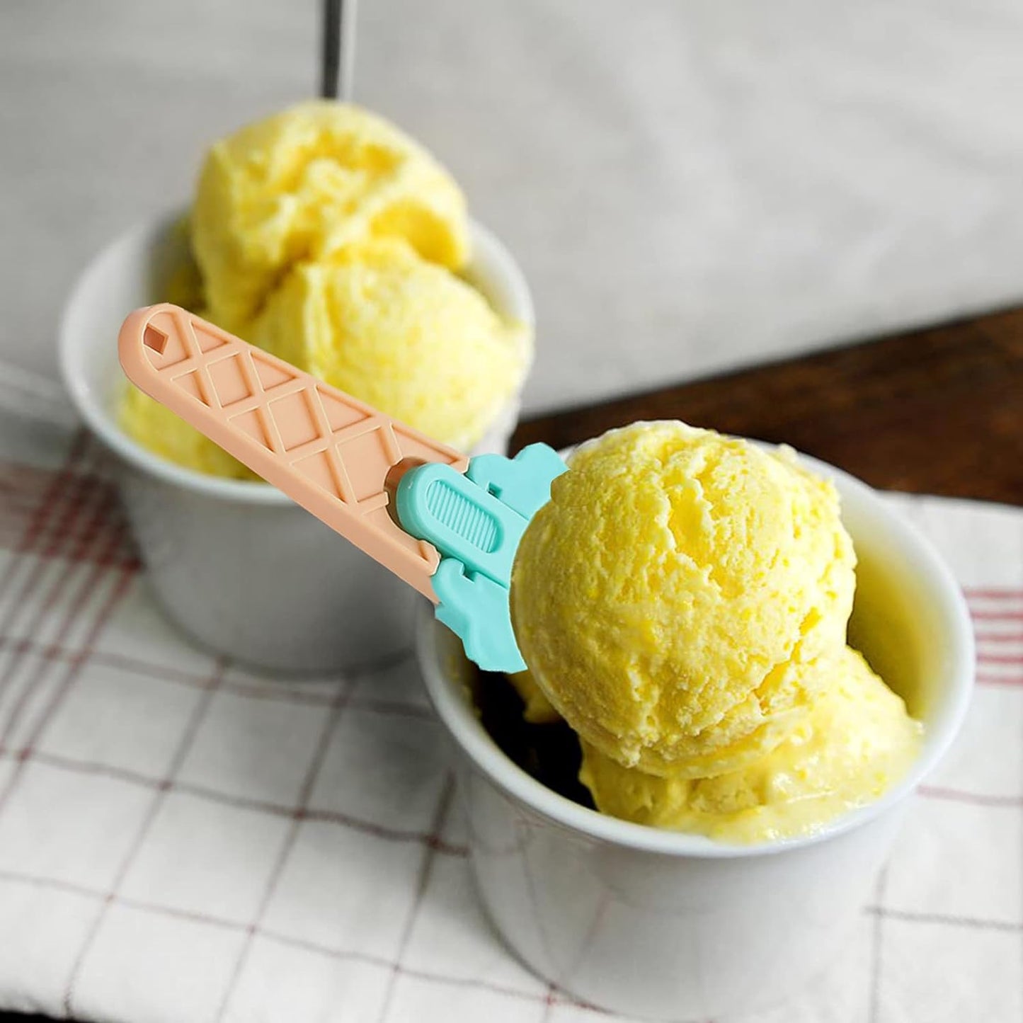 Plastic Premium Ice Cream Scoop Set – 2 Pcs