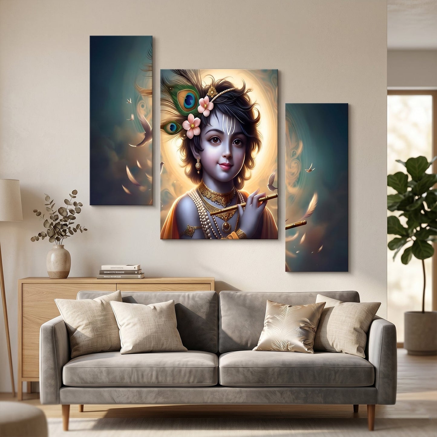 Spiritual flute Krishna wall decor