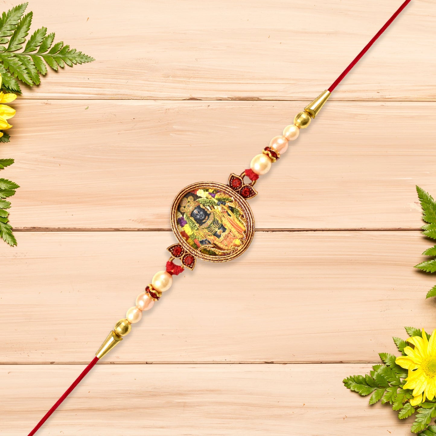 Handcrafted rakhi featuring Maharashtrian god design for sibling gift