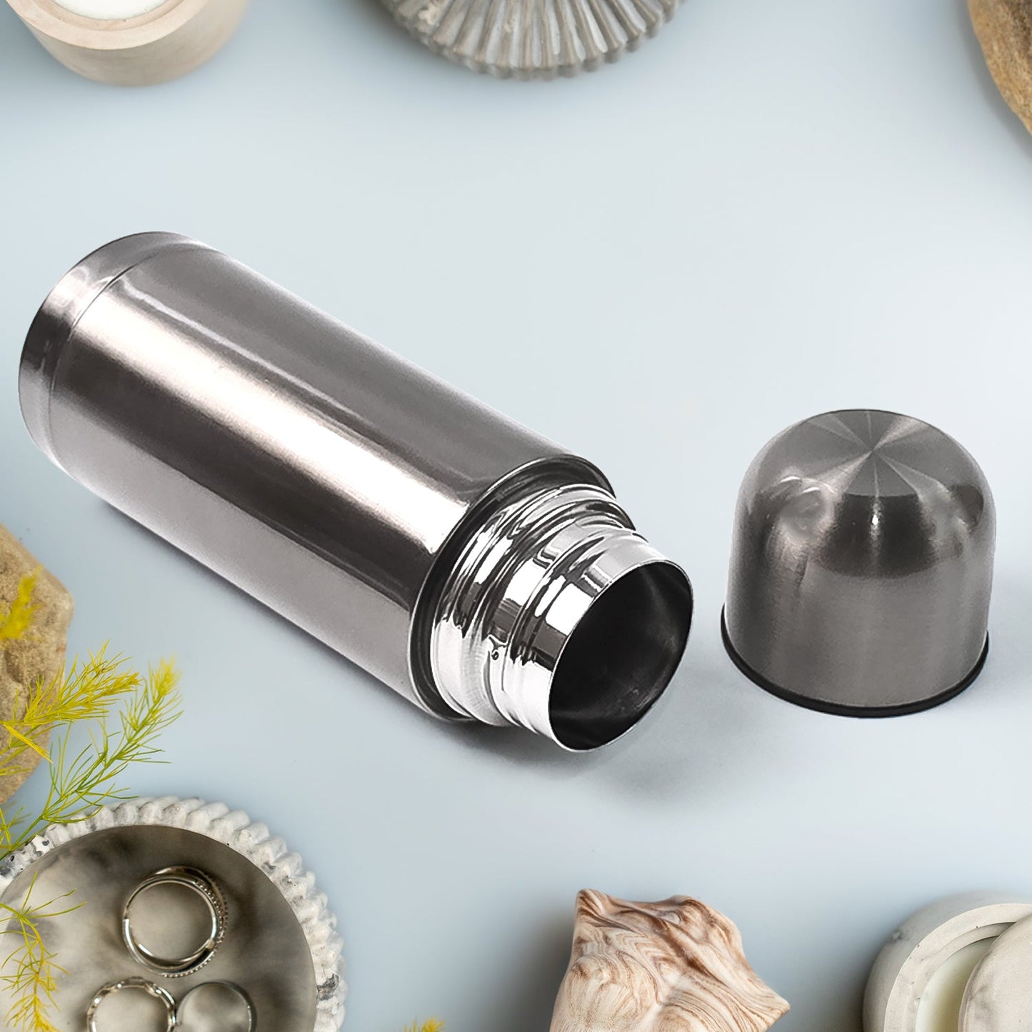 Stainless Steel Hot And Cold Water Bottle With Push-down Lid (350ml)