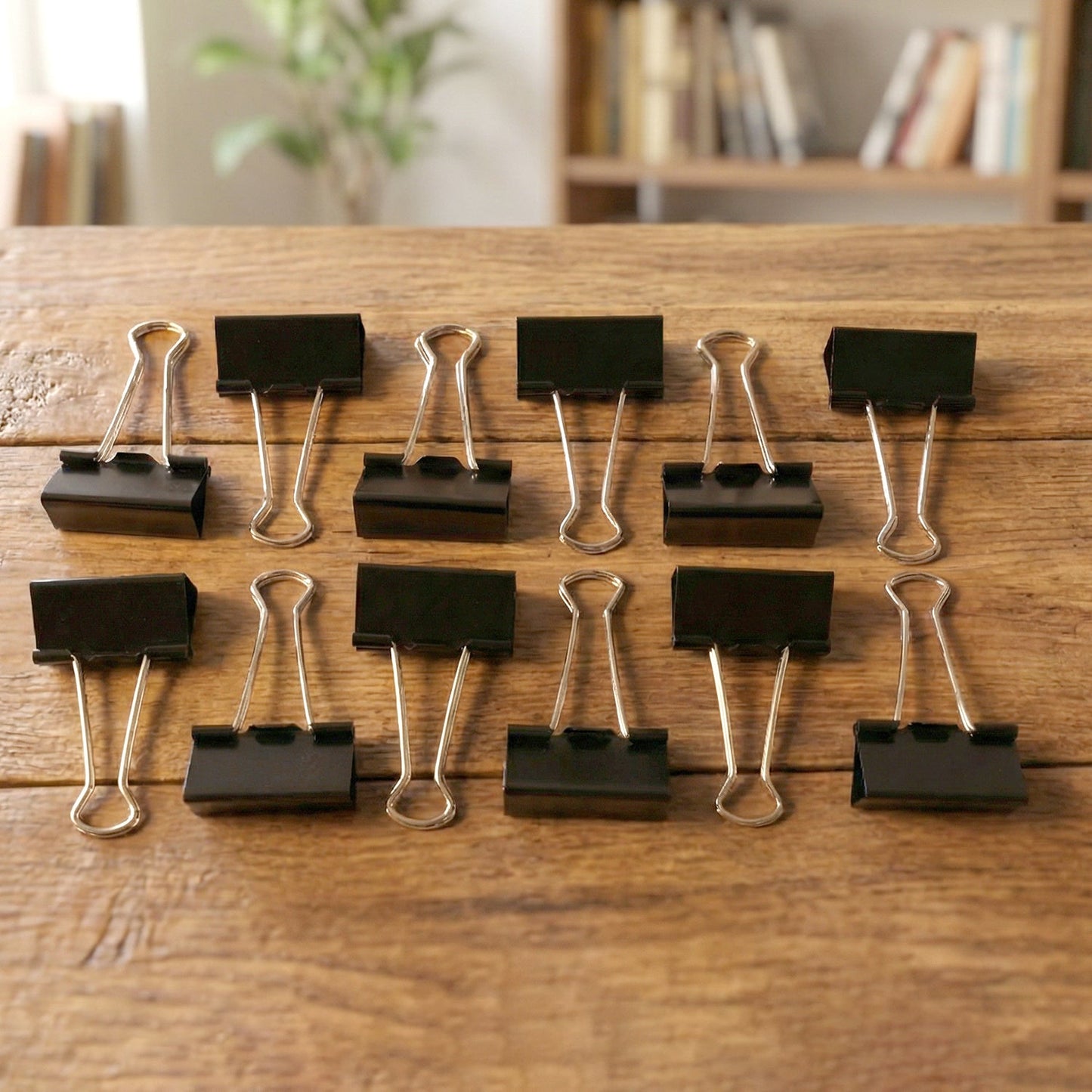 Extra Large Heavy-Duty Black Binder Clips Set (41 mm, 12 Pc)