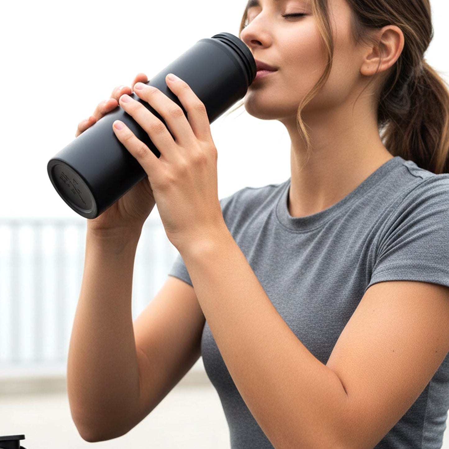 Premium Stainless Steel Sports Water Bottle with Flip Top Lid 900 ML