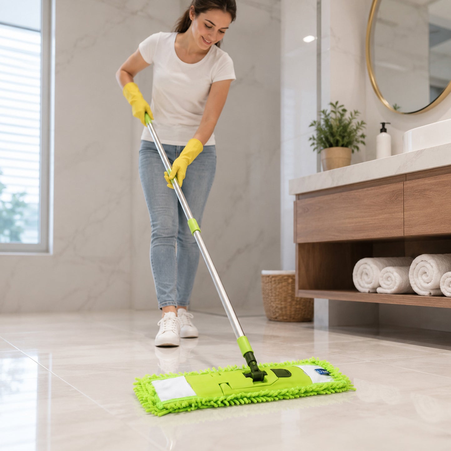 Microfiber Mop with Extendable Handle for Home & Office Cleaning