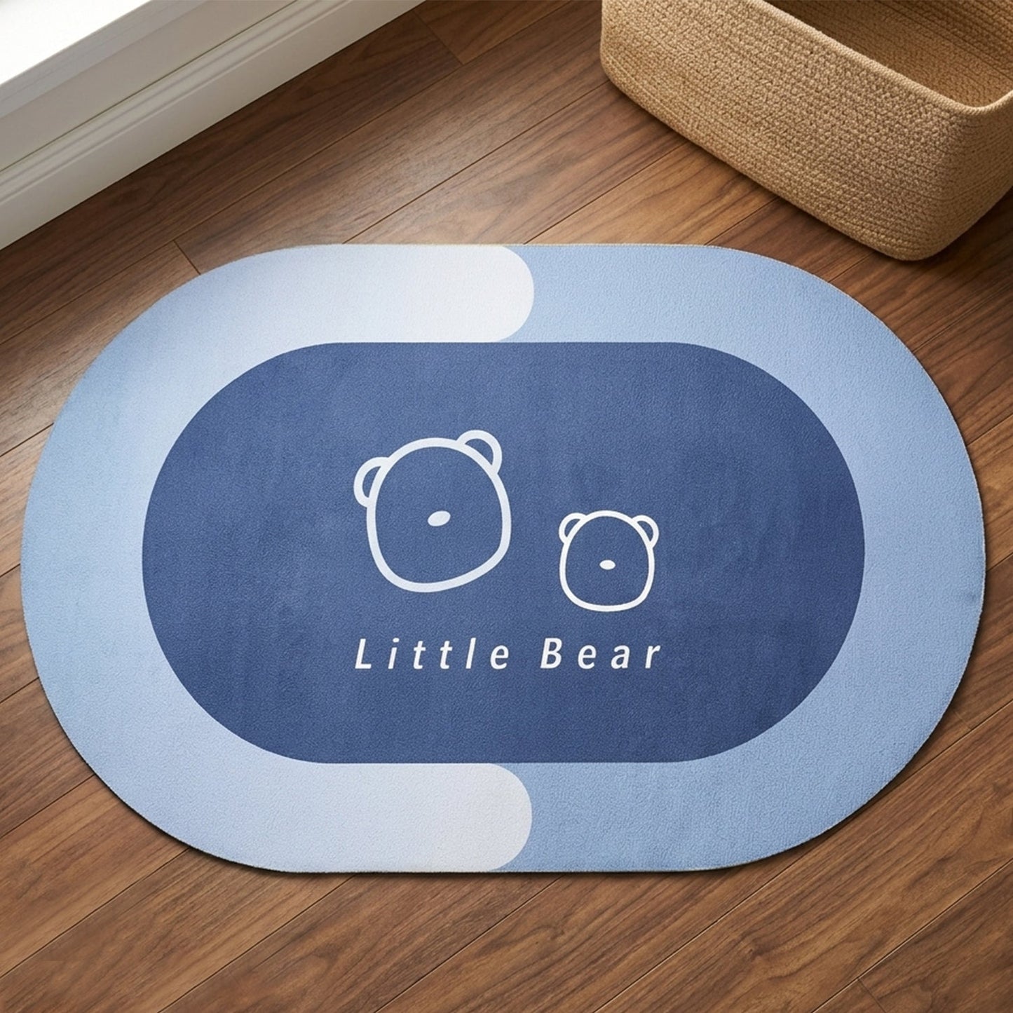Premium Little Bear Printed Soft Non-Slip Bath Mat (1 Pc, 118x79 Cm)