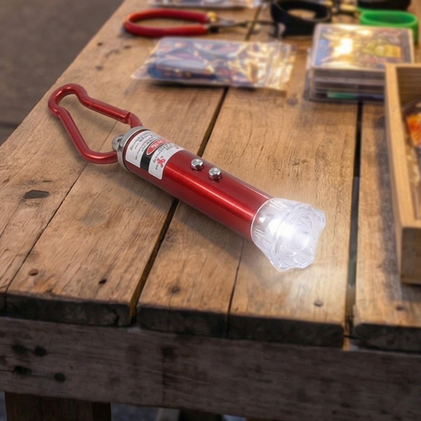 4 in1 Laser Light, LED Flashlight + Torch Keychain + Laser Pointer