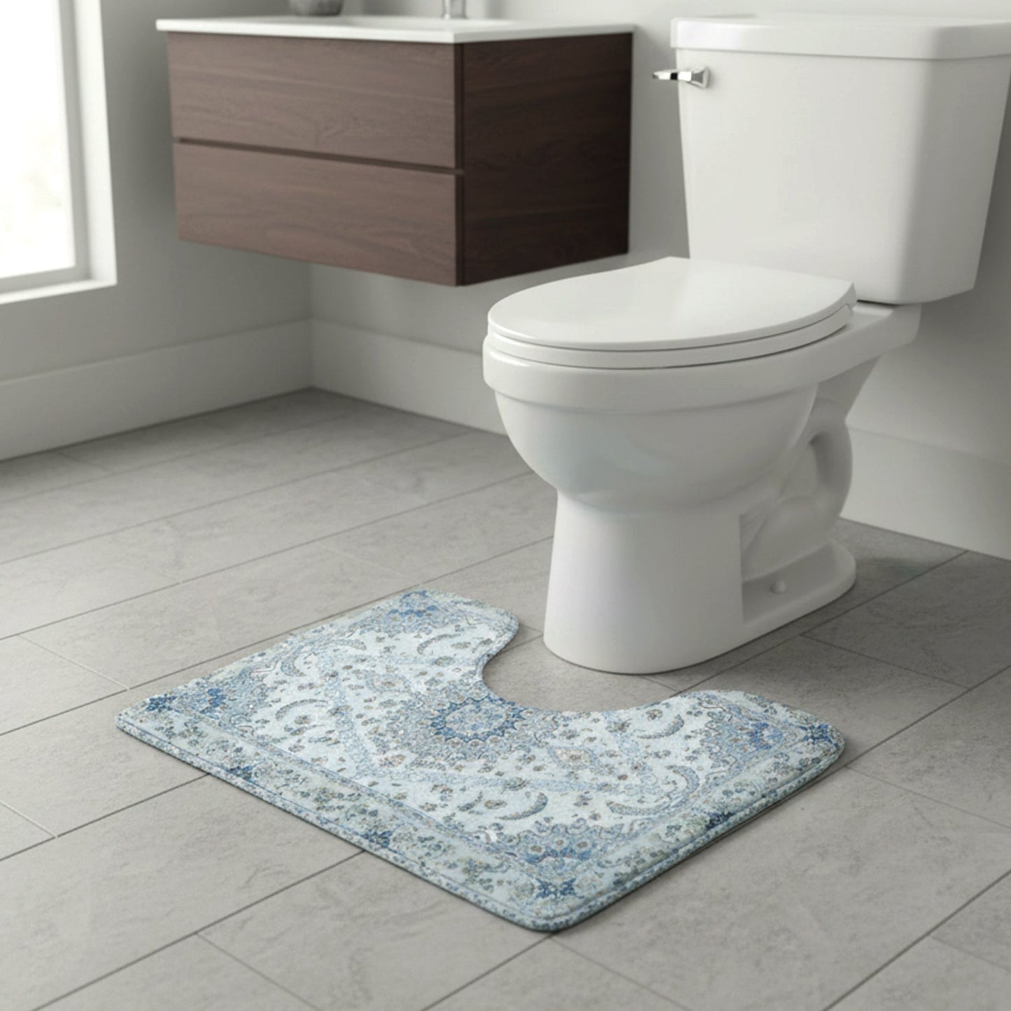 2 In 1 Designer Bathroom Mat Set