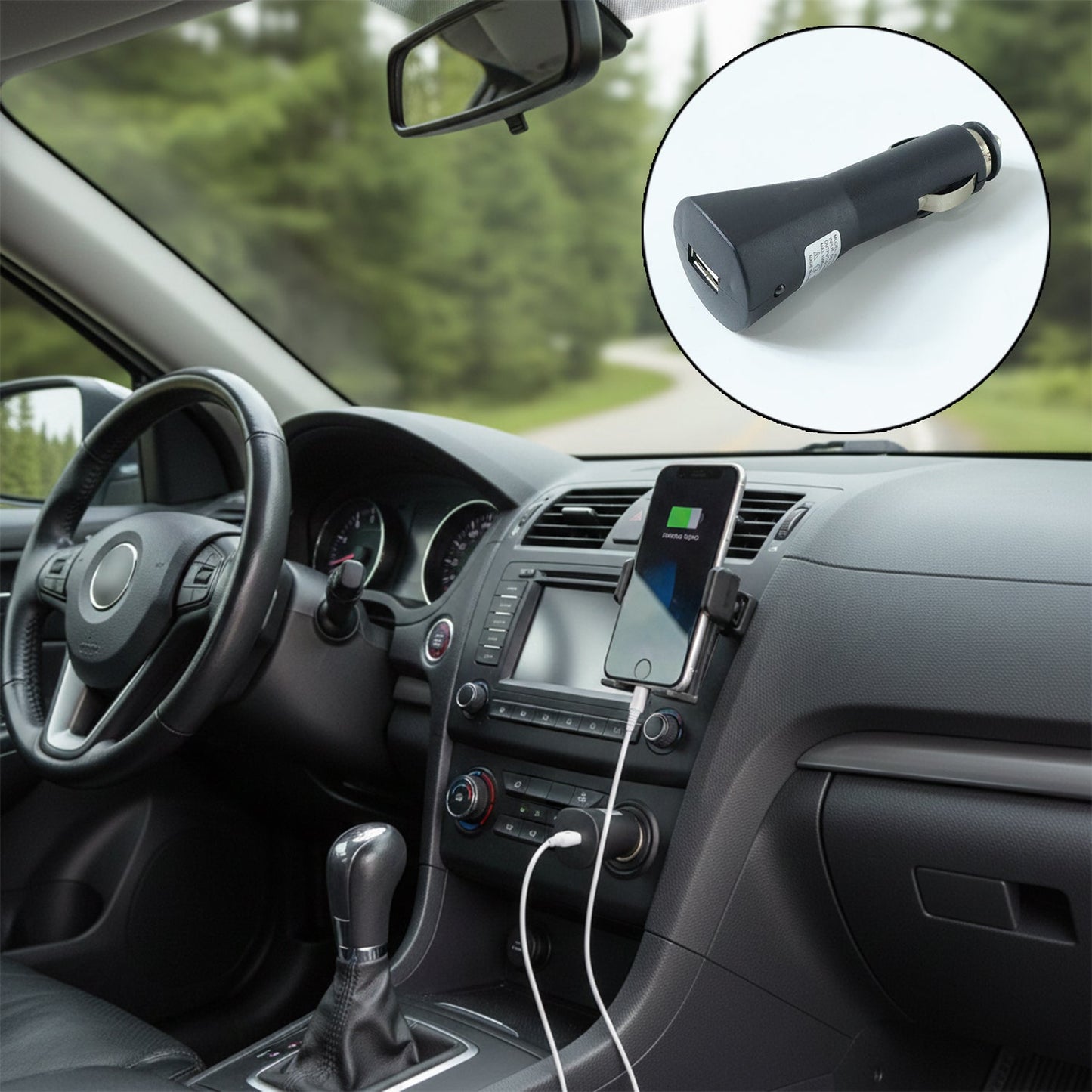 12V Single USB Car Charger Adapter for Mobile Charging (1 Pc)