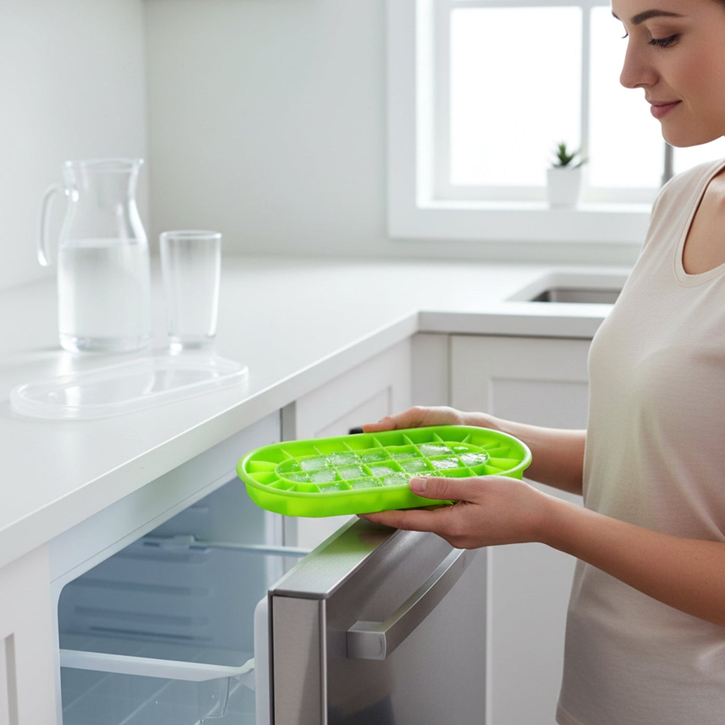 oval ice cube mold tray silicone design