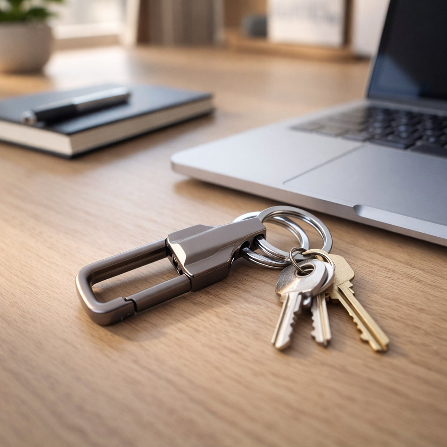 Durable Metal Keychain with Secure Clip (1 Pc)