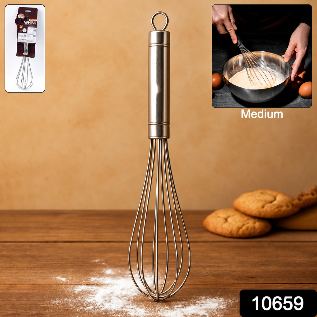 Stainless Steel Medium Hand Whisk (1 Pc)