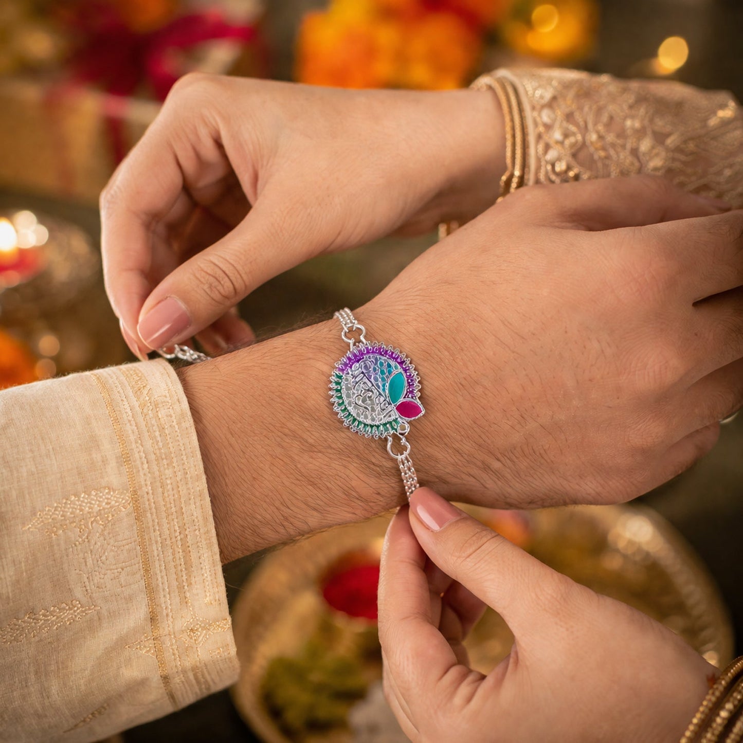 Traditional decorative Rakhi for Raksha Bandhan in style