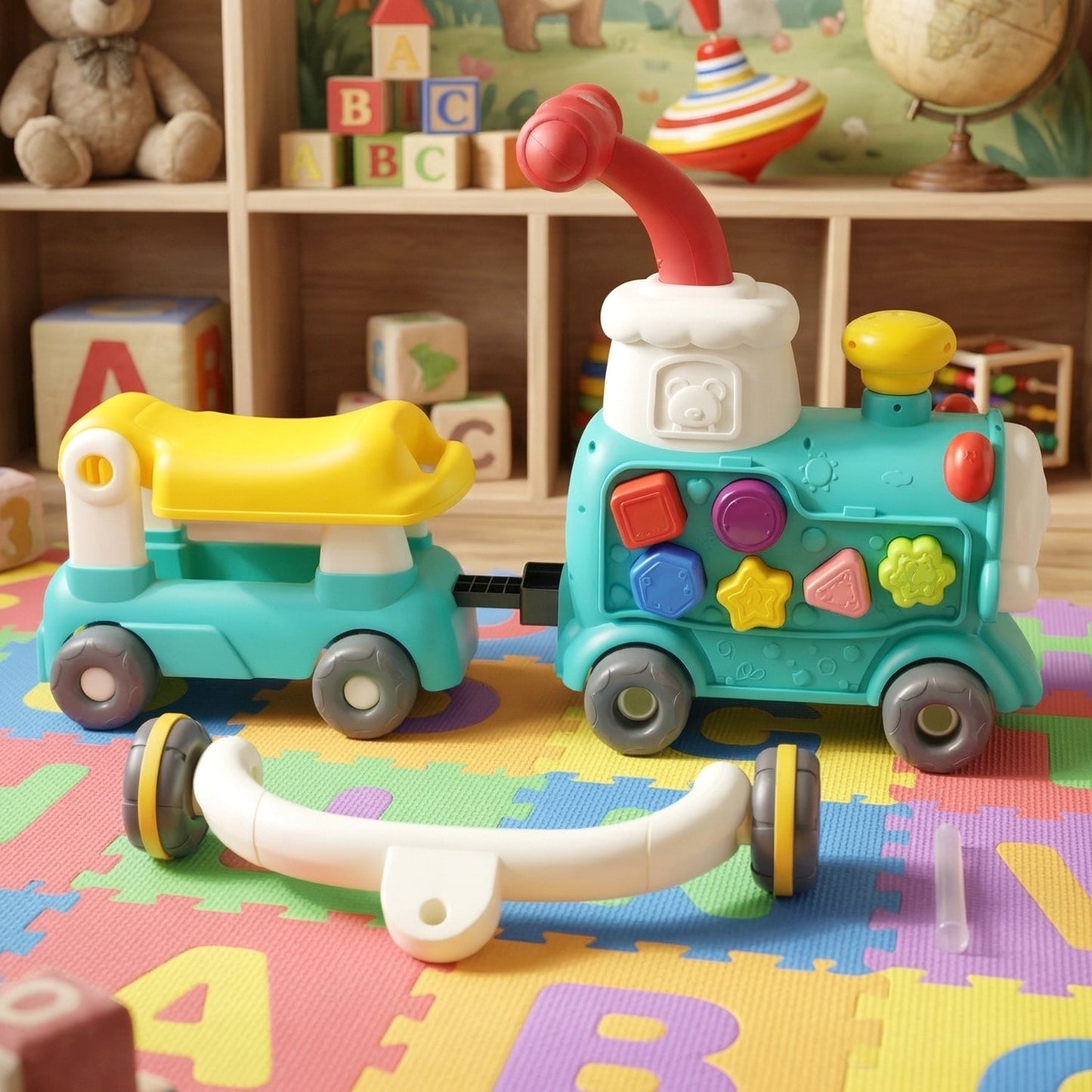 Aditi Tiny Train Baby Walker Ride-On Toy with Push Handle (1 Set)