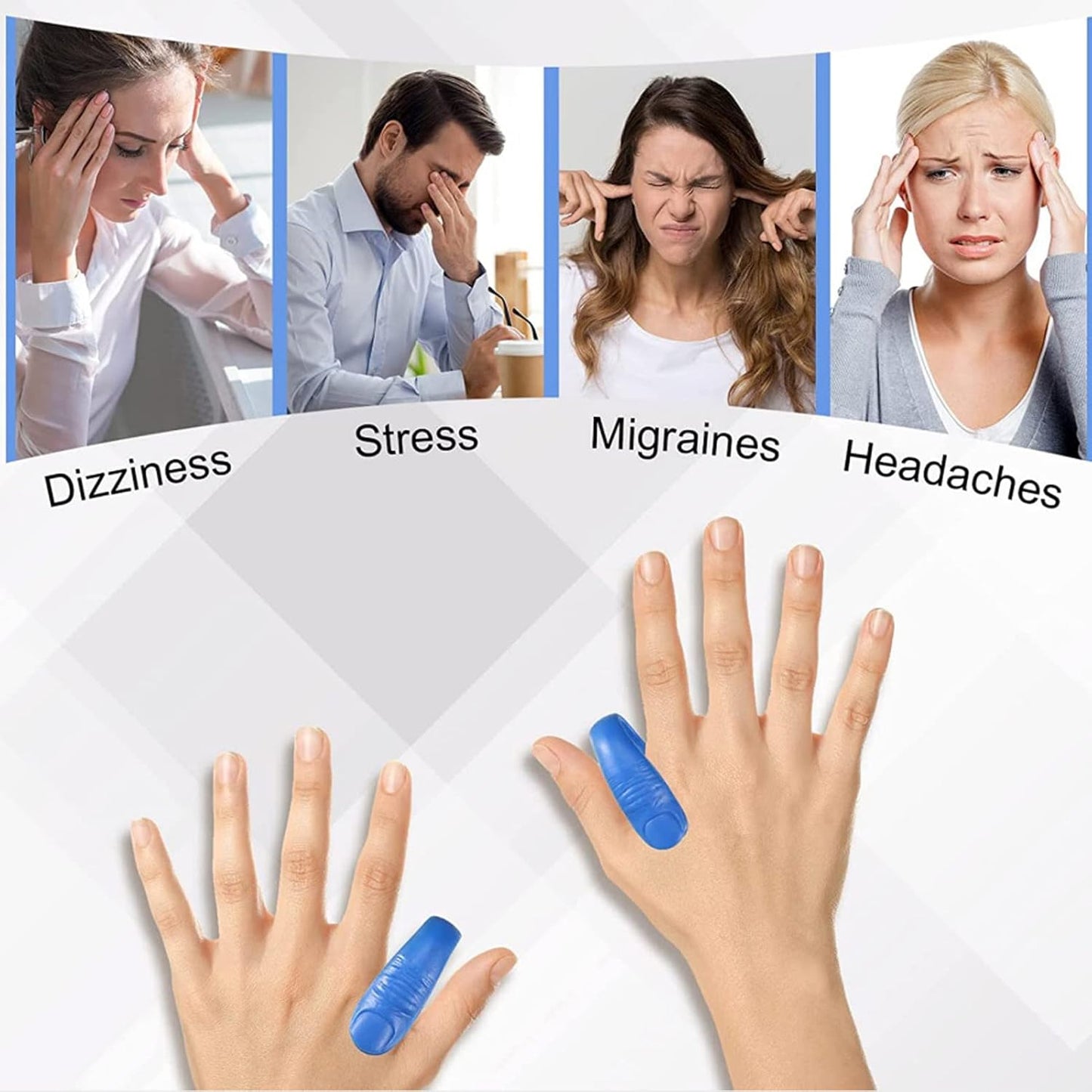 Acupressure Hand Clip Sugar Control Pressure Point Therapy Tool Finger Massager Stress Relief Health Care Device 1 Pc
