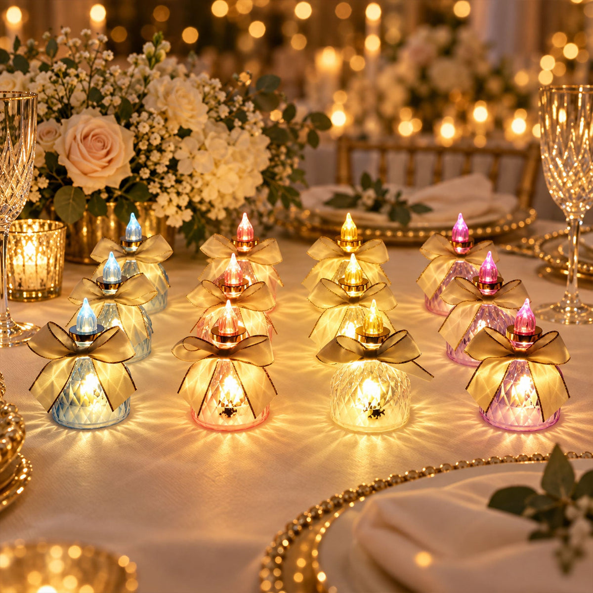 LED candle bow detail