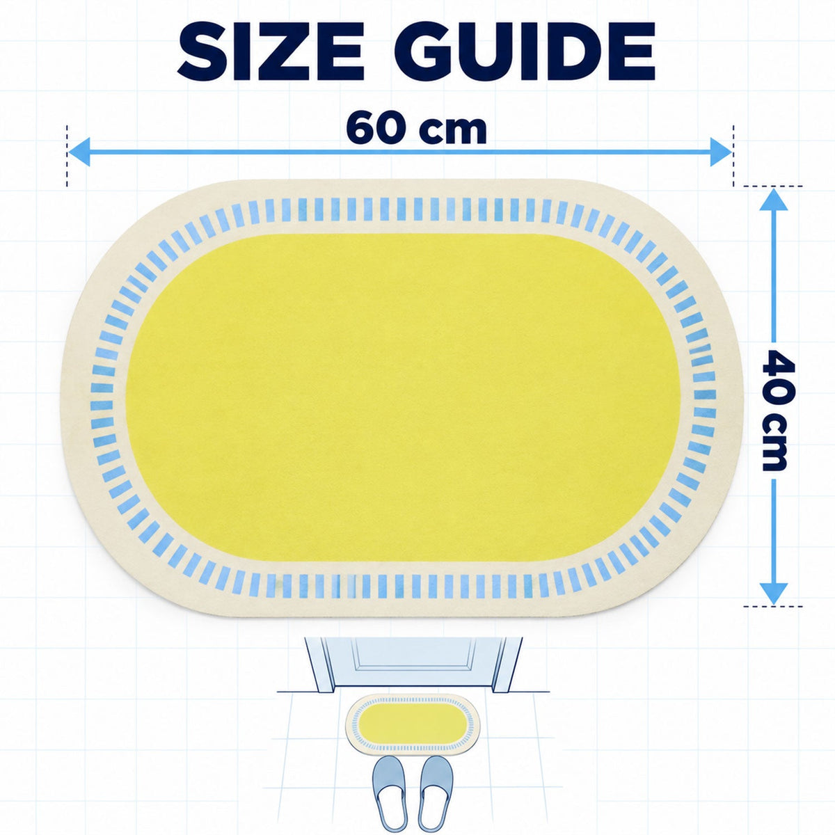 Shower mat size 60x40cm