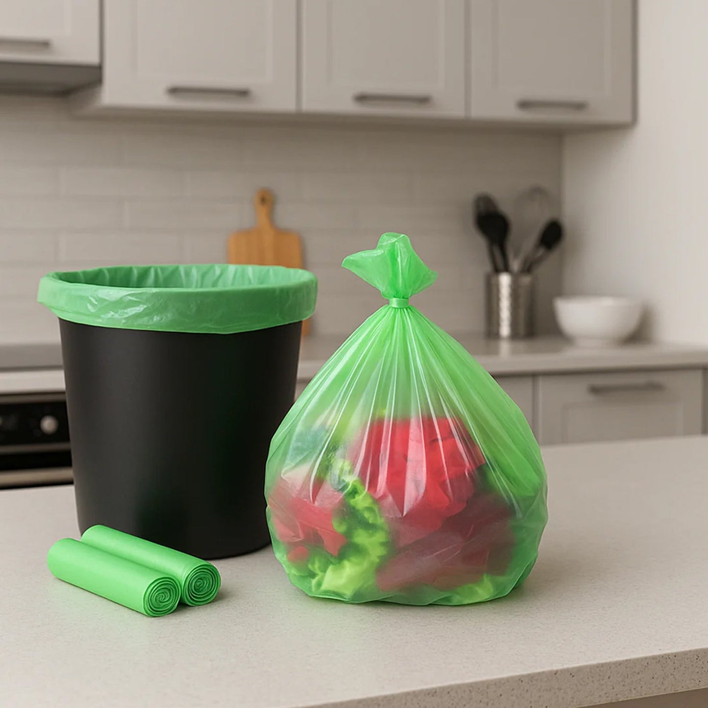 Heavy Duty Green Garbage Bags Roll (50 Bag, 50x60 Cm)