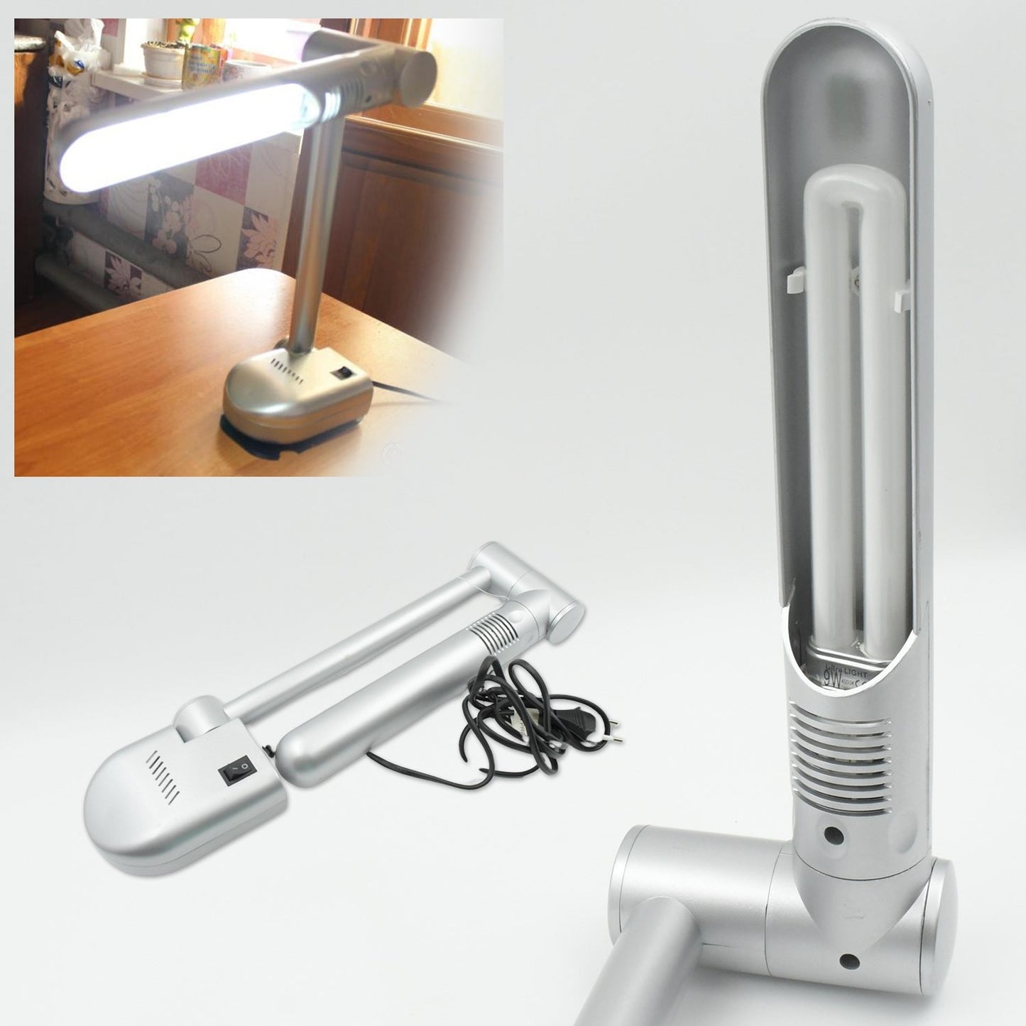 Multifunctional LED Desk Lamp Dimmable Office Lamp Children’s Student Desk Lamp Reading Lamp White Eye-Caring Desk Light, Energy Saving Desk Lamp Table Lamp - Study Desk Lamp (1 Pc)