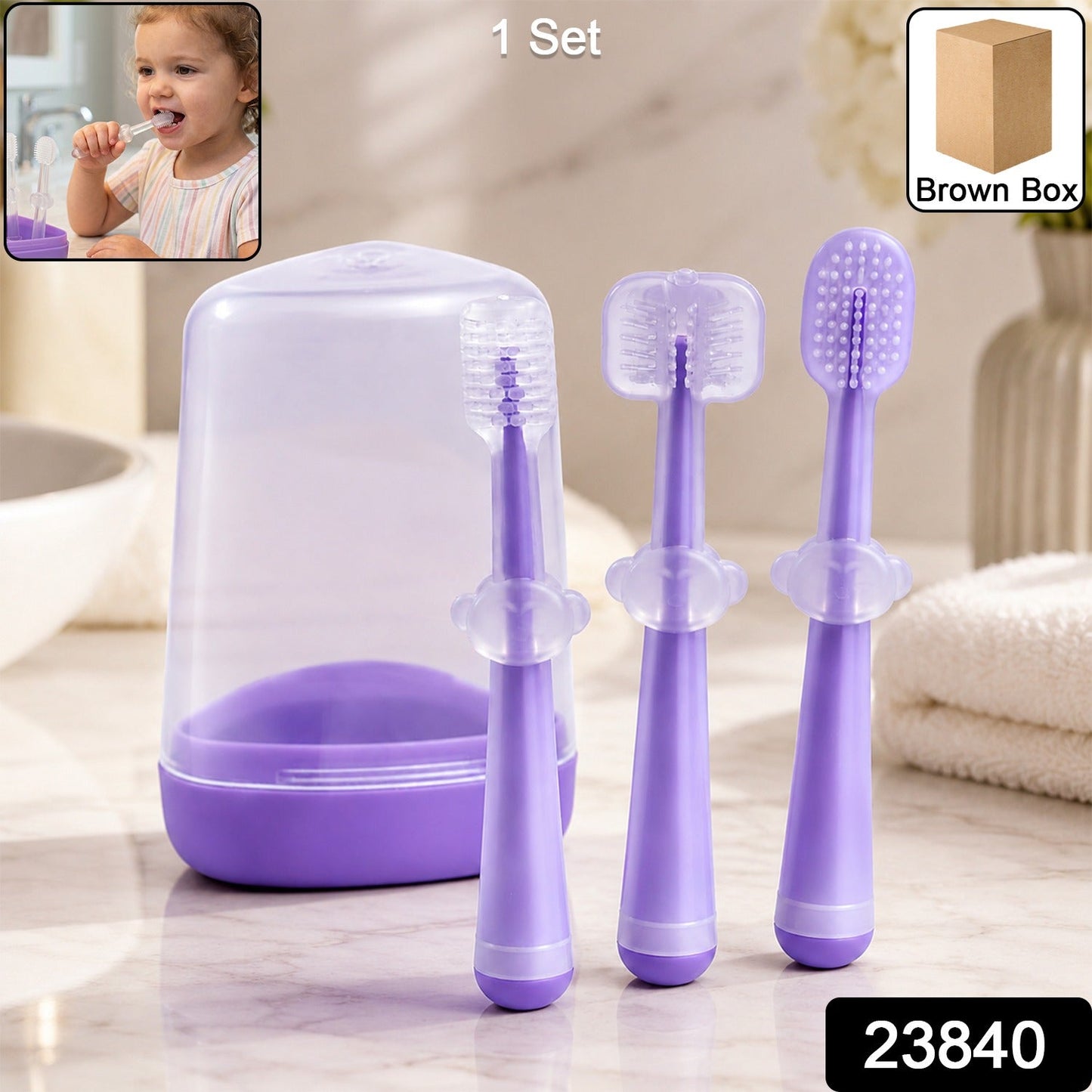 Soft Baby Toothbrush Set – Gentle on Gums, Easy to Use for Toddlers