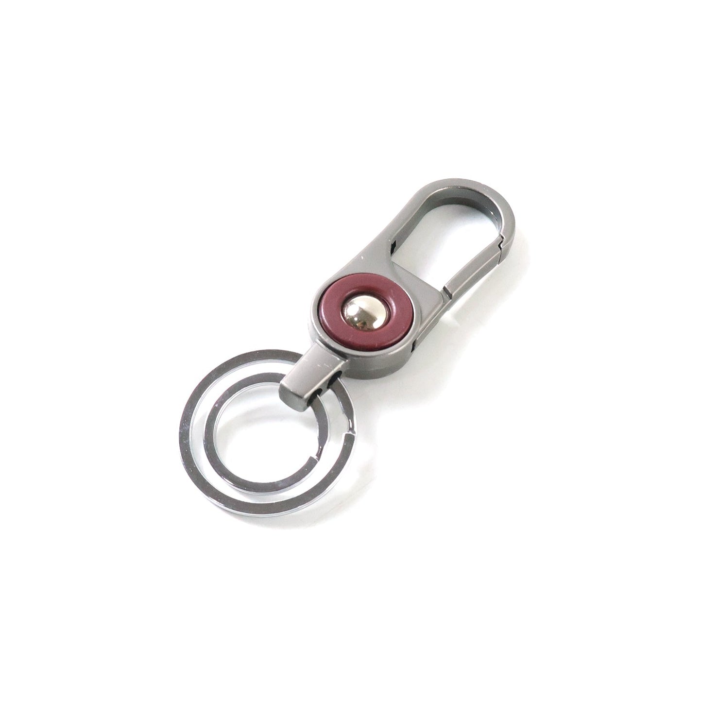 Premium Metal Key Holder with Dual Ring & Secure Clip (1 Pc)